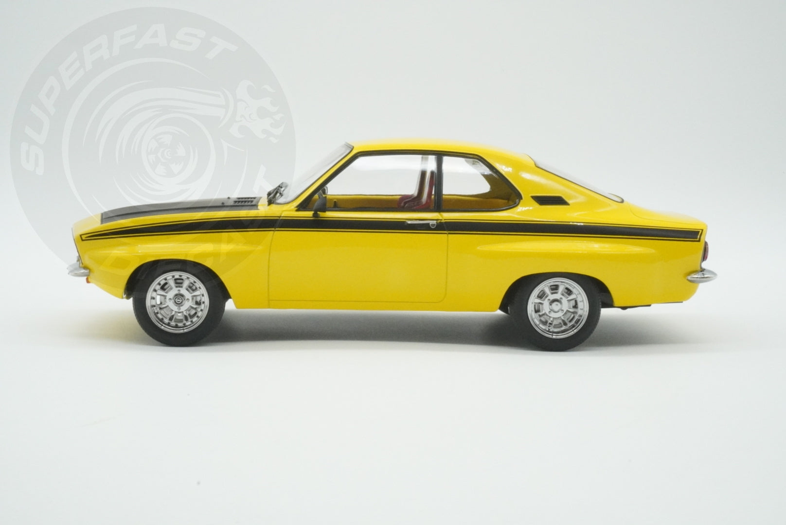 MCG 1:18 Scale Diecast - 1974 Opel Manta A Irmscher, Yellow/Black- MCG18426