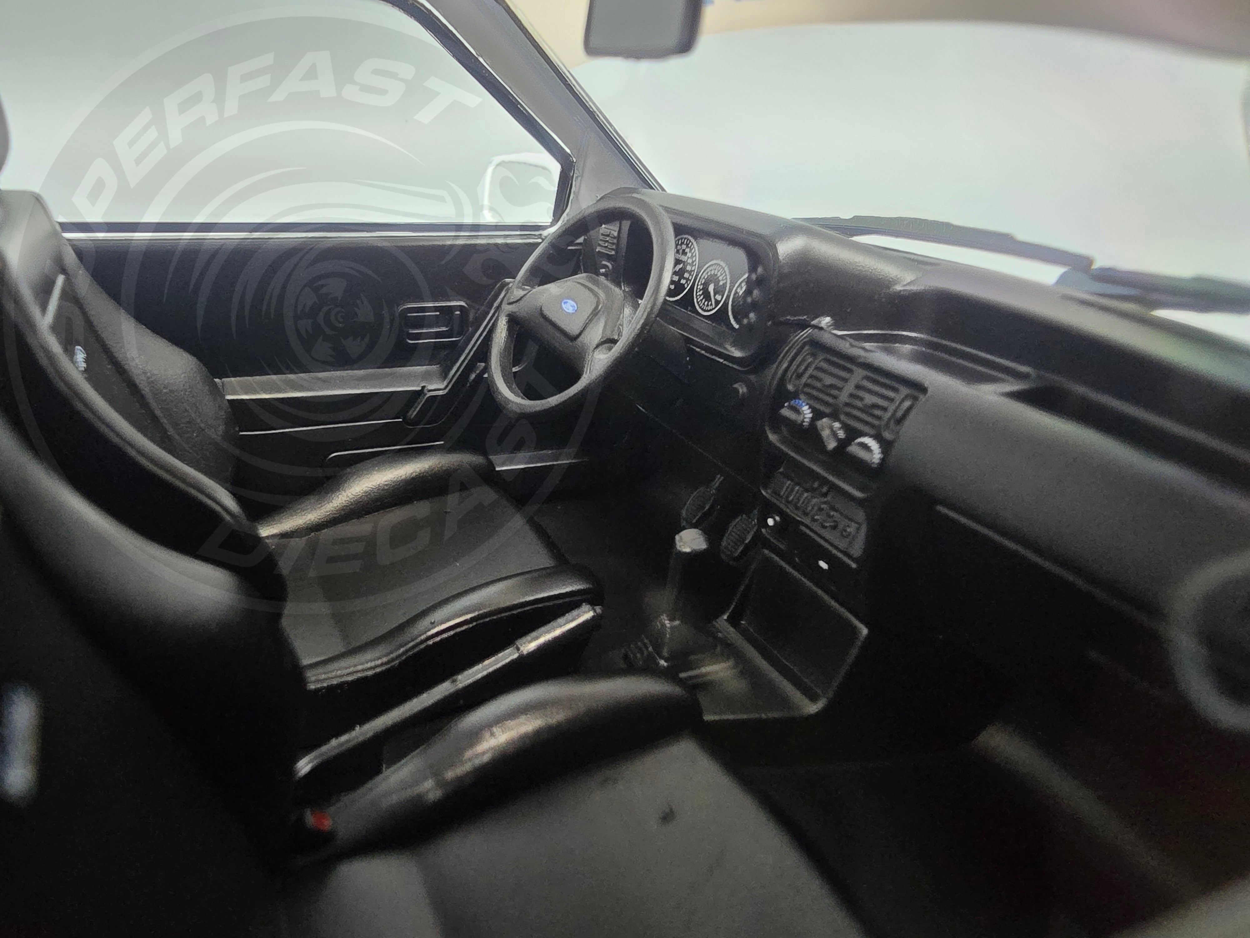 MCG 1:18 1990 Ford Escort Mk4 RS Turbo (Series 2) - White/Blue Tiger Stripes - MCG18547