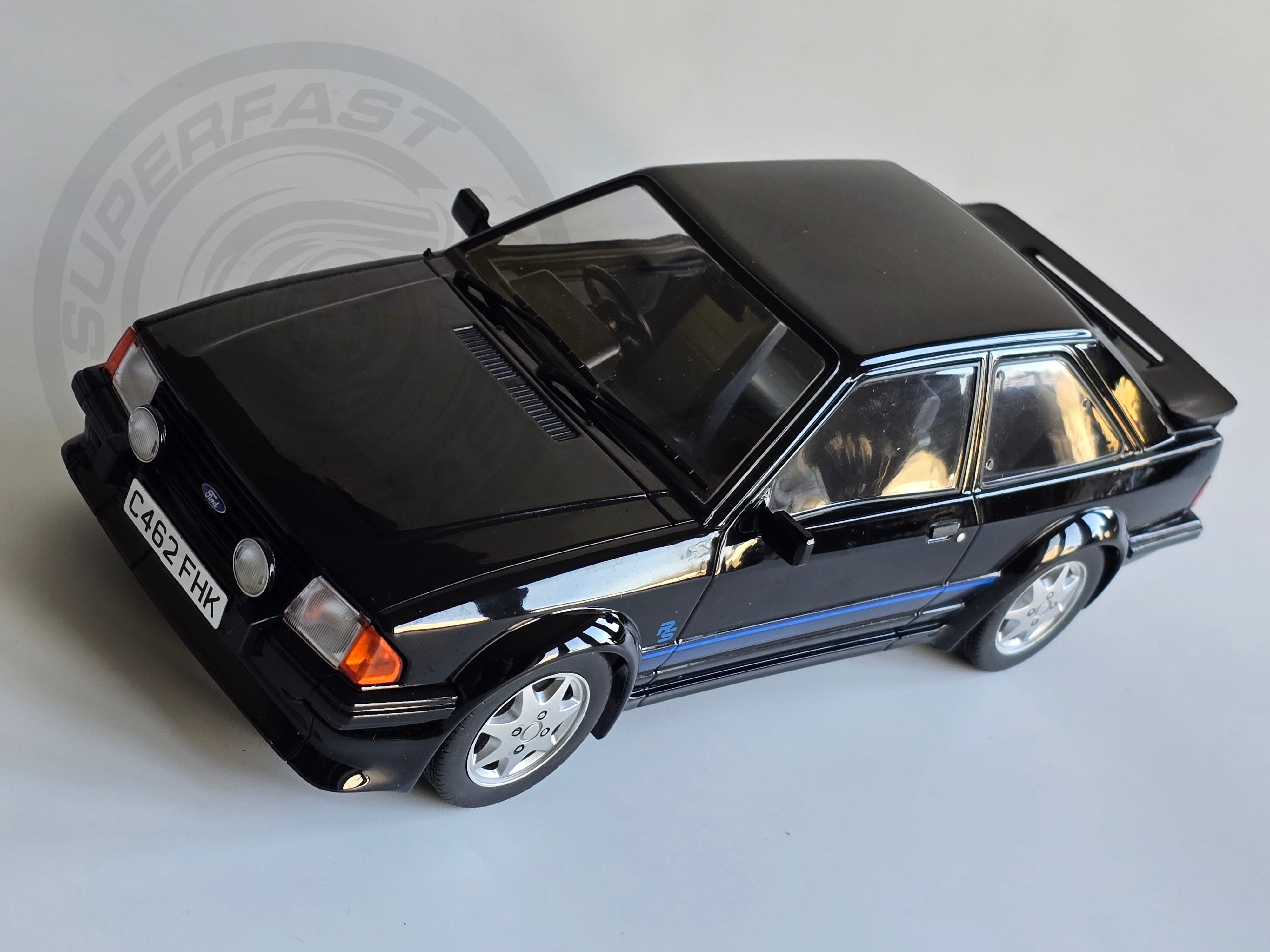 MCG 1:18 Scale Diecast Model Car - 1985 Ford Escort Mk3 RS Turbo (S1), Black - MCG18420