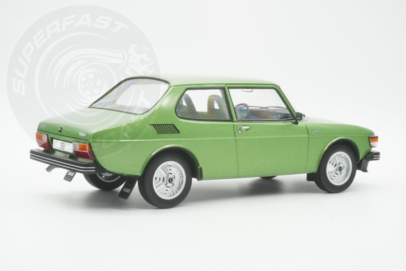 MCG 1:18 Scale Diecast - 1977 Saab 99 Turbo, Green - MCG18440