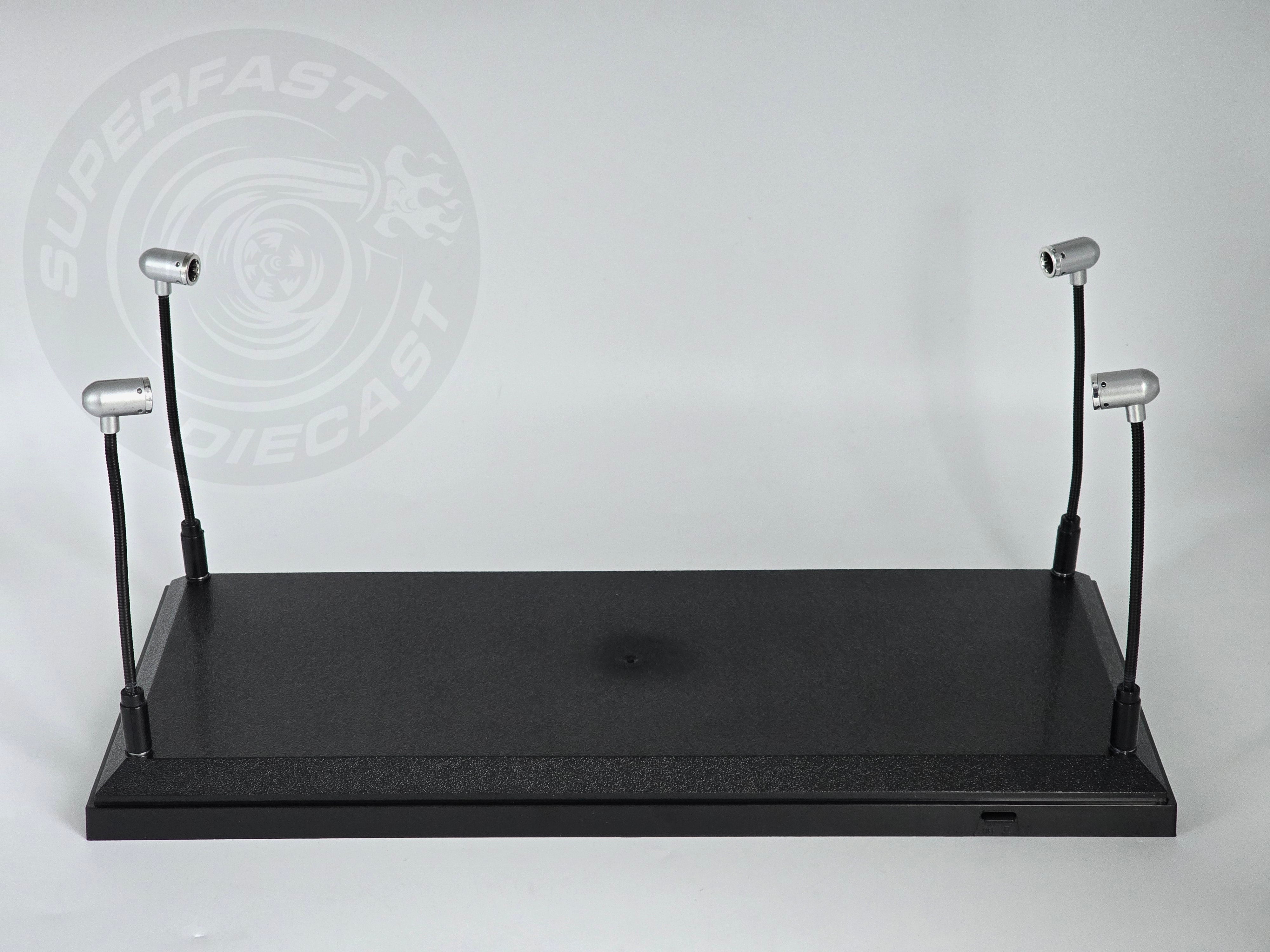 Triple 9 - 1:18 LED DISPLAY CASE, 4 ADJUSTABLE LIGHTS 35.5 X 15.6 X 16CM WITH BLACK BASE - T9-189910