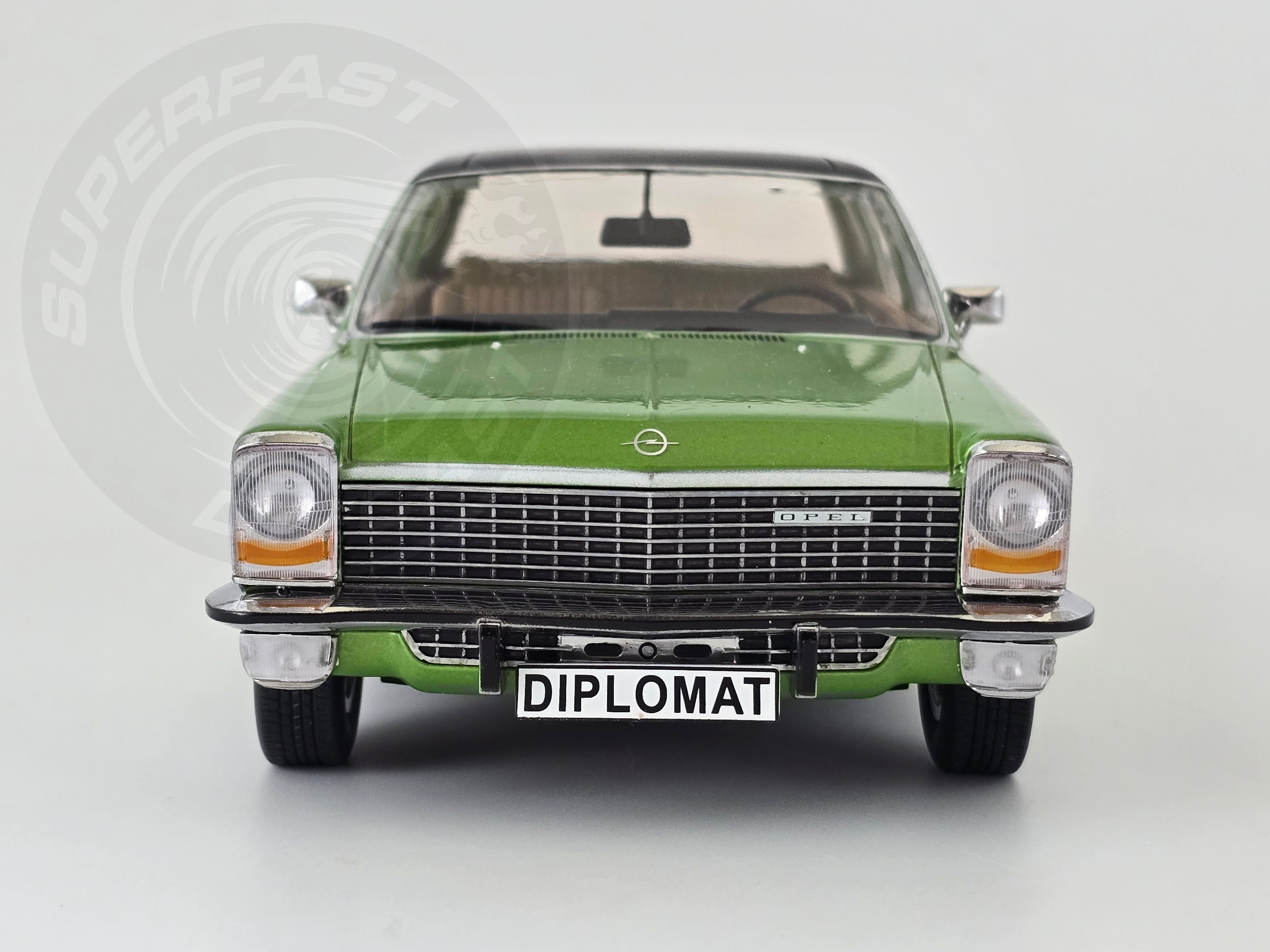 MCG 1:18 Scale Diecast Model Car - 1972 Opel Diplomat B 5.4L Automatic, Green