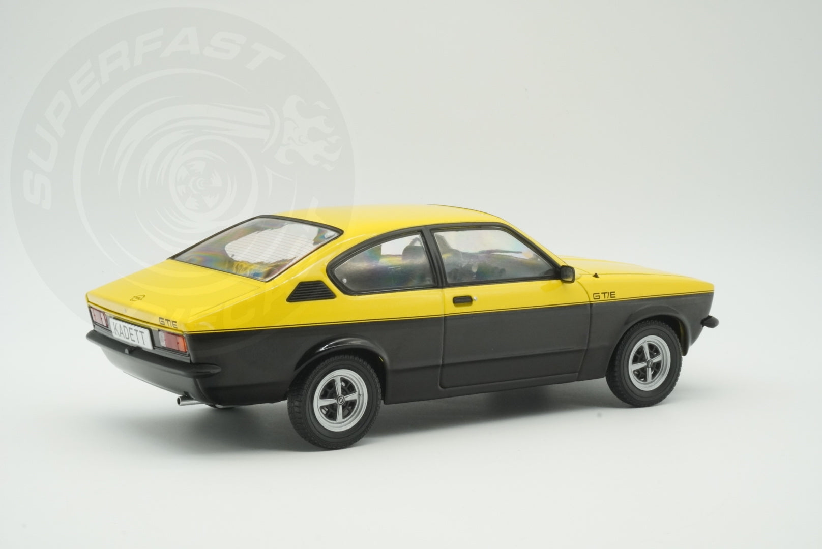 MCG 1:18 Scale Diecast - 1975 Opel Kadett C Coupe GTE in Yellow/Black - MCG18598