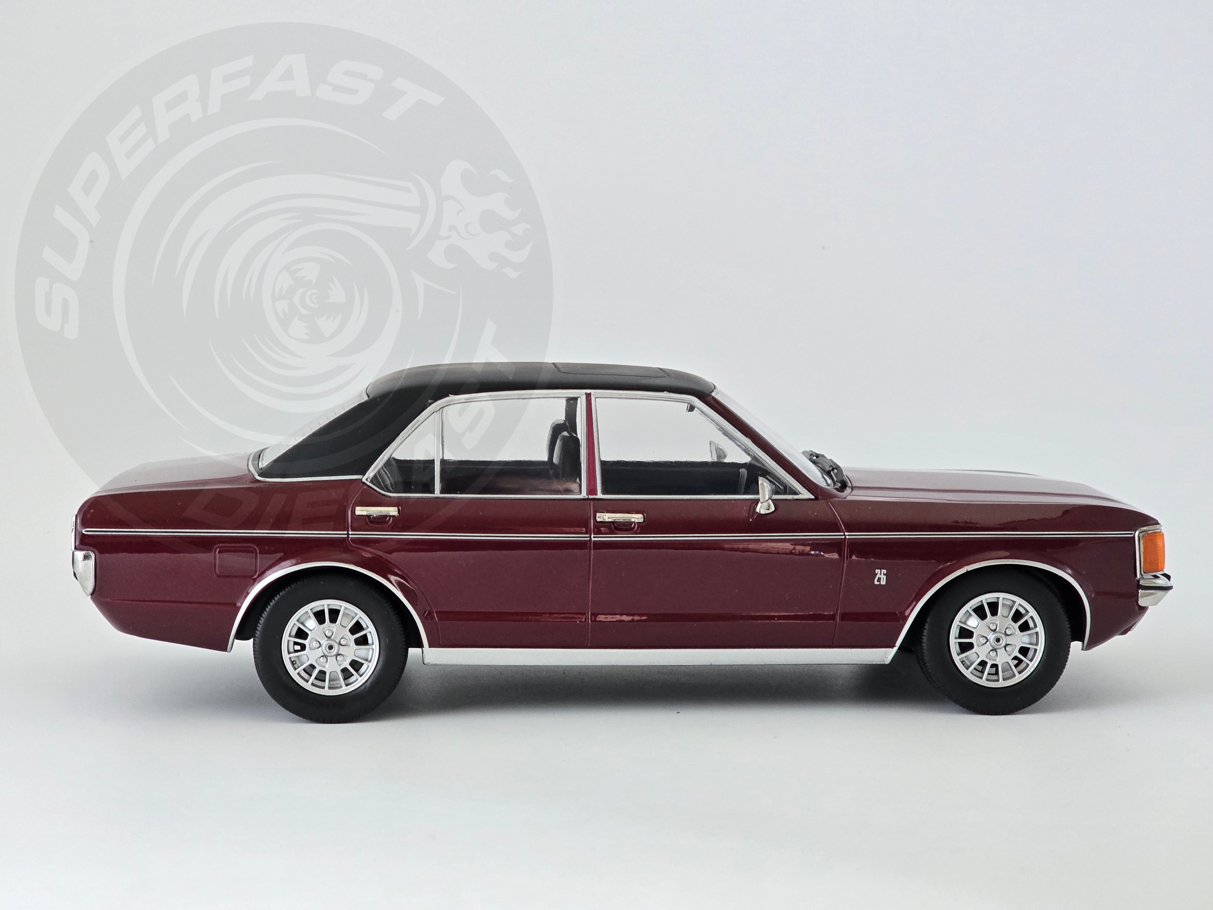 MCG 1:18 Scale Diecast - 1975 Ford Granada MK 1 GLS, Metallic Red (RHD) - UK Exclusive
