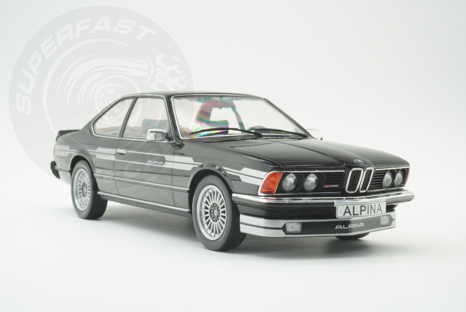 MCG 1:18 Scale Diecast Model Car - 1980 BMW Alpina B7 Turbo (E24), Black - MCG18235