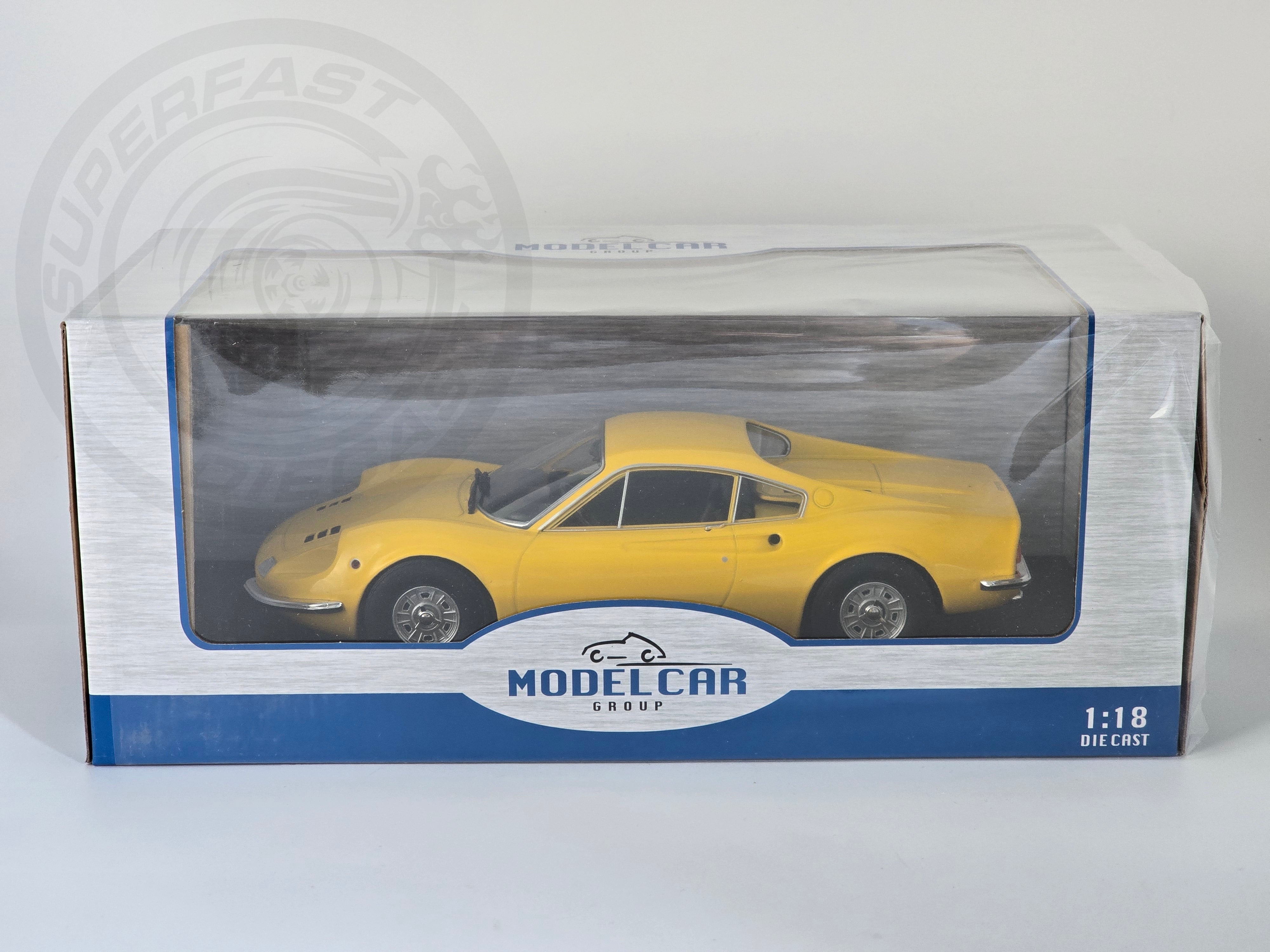 MCG 1:18 Diecast - 1969 Ferrari Dino 246 GT, Yellow - MCG18168