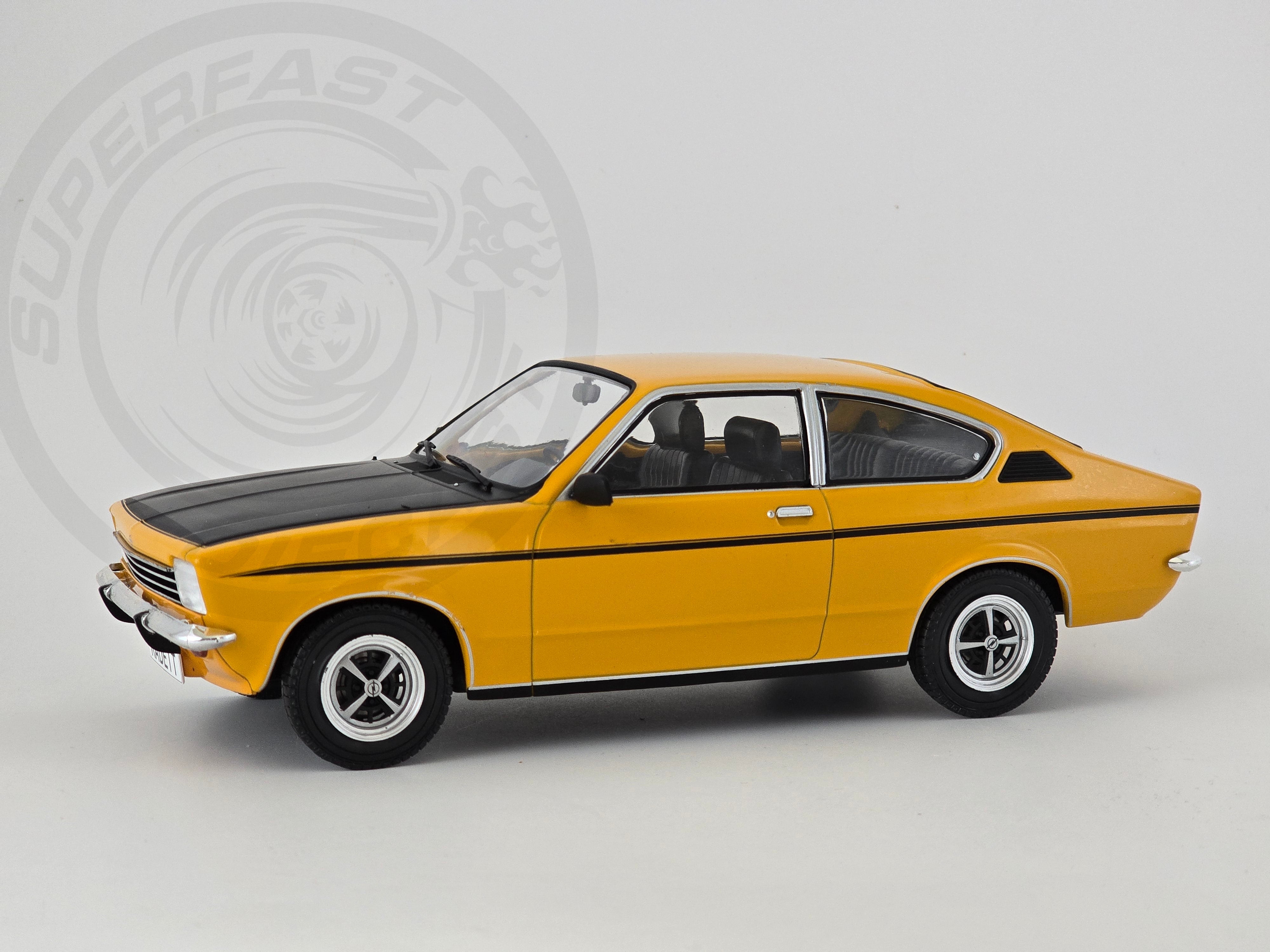 MCG 1:18 Scale Diecast Model Car - 1977 Opel Kadett C Coupe 1.2SR, Yellow