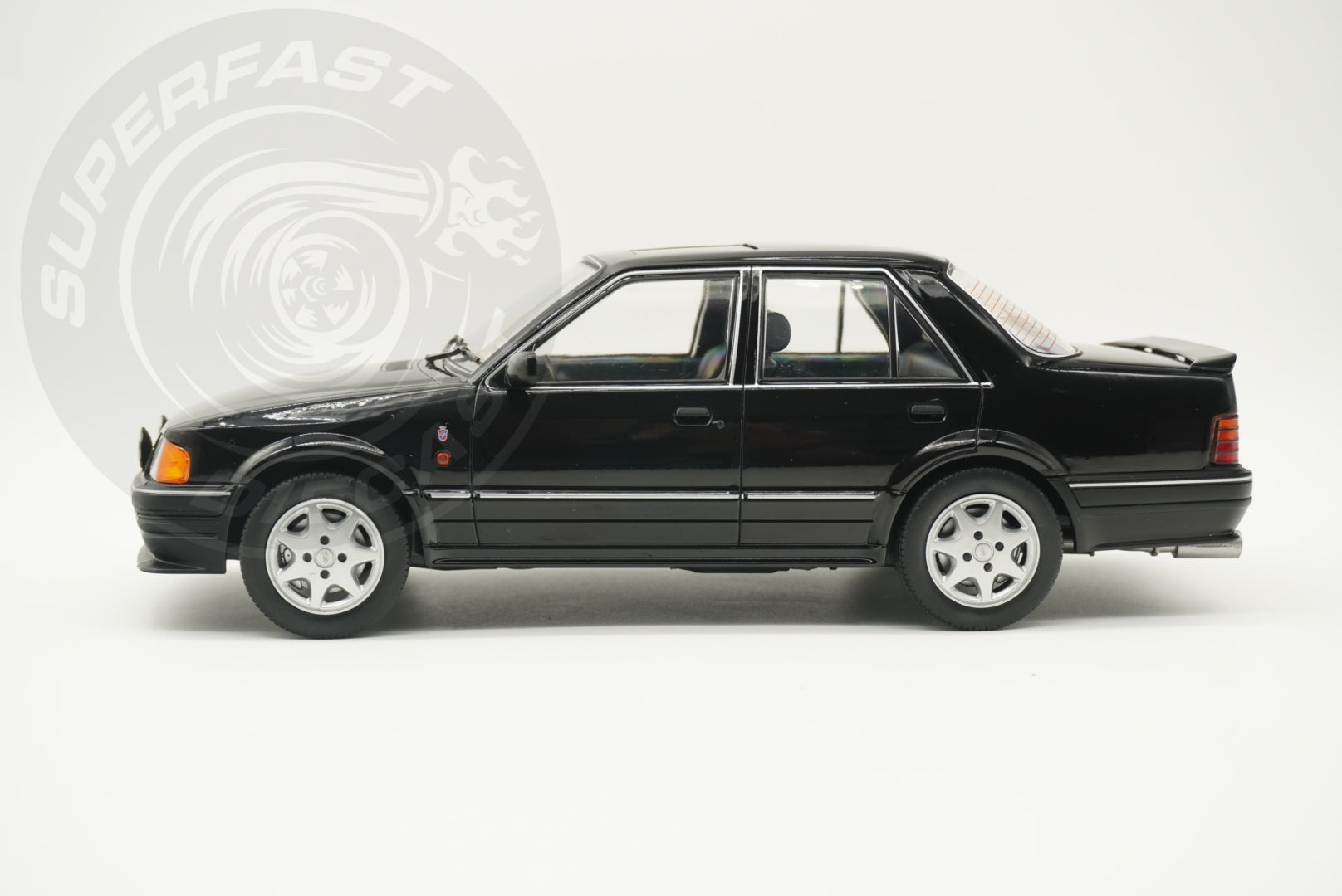 MCG 1:18 Scale Diecast - Ford Orion Mk II RHD with RS Bodykit, Black - MCG18649