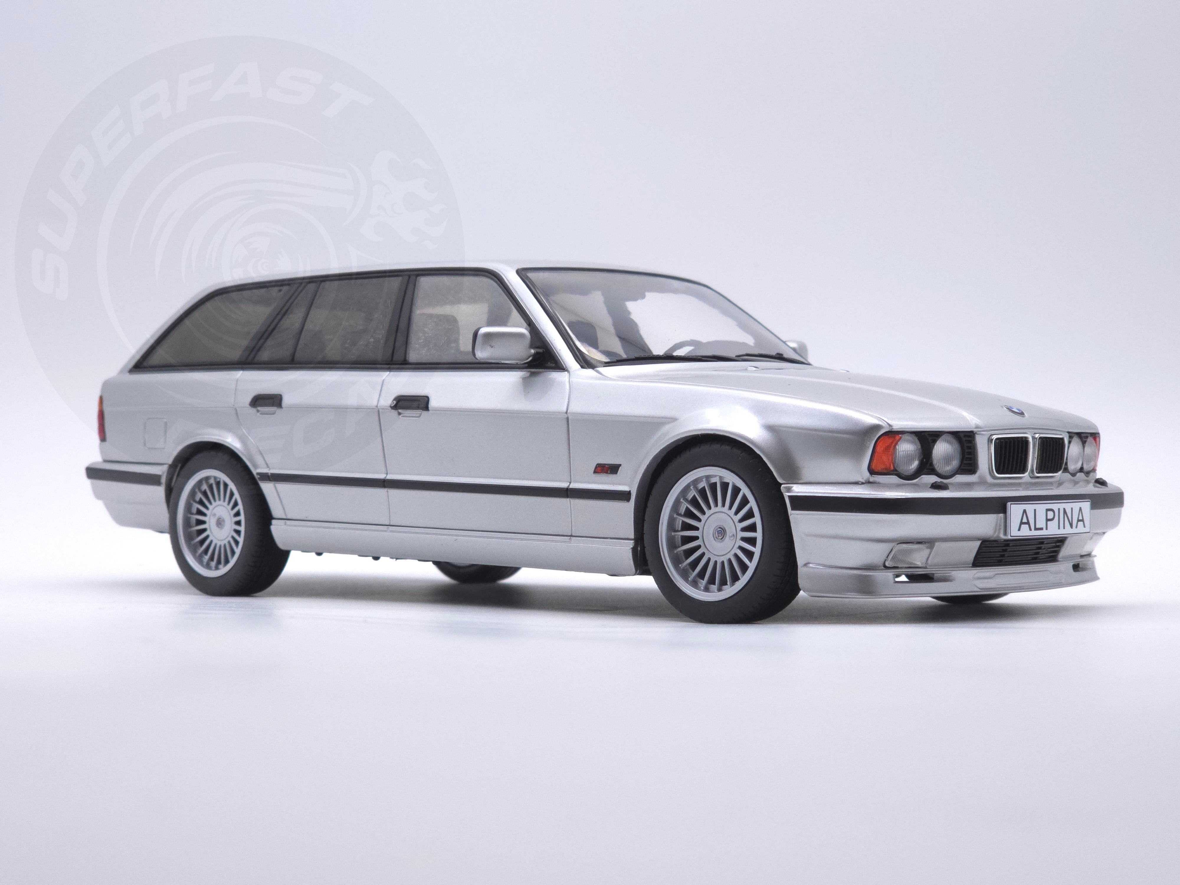 MCG 1:18 Scale Diecast Model Car - 1991 BMW Alpina B10 (E34) 4, 6 Touring, Silver - MCG18332