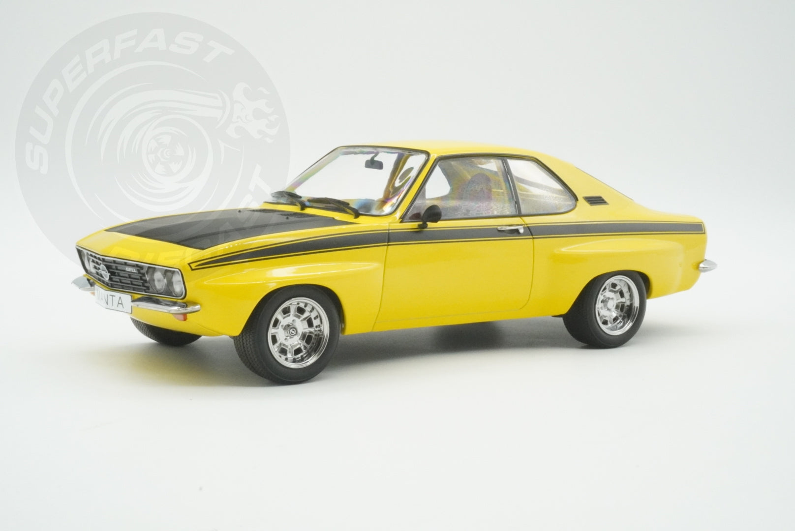 MCG 1:18 Scale Diecast - 1974 Opel Manta A Irmscher, Yellow/Black- MCG18426
