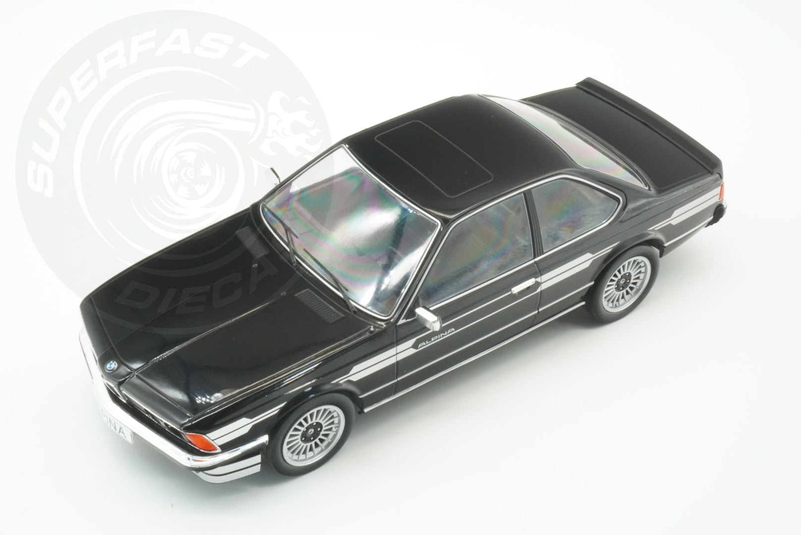 MCG 1:18 Scale Diecast Model Car - 1980 BMW Alpina B7 Turbo (E24), Black - MCG18235