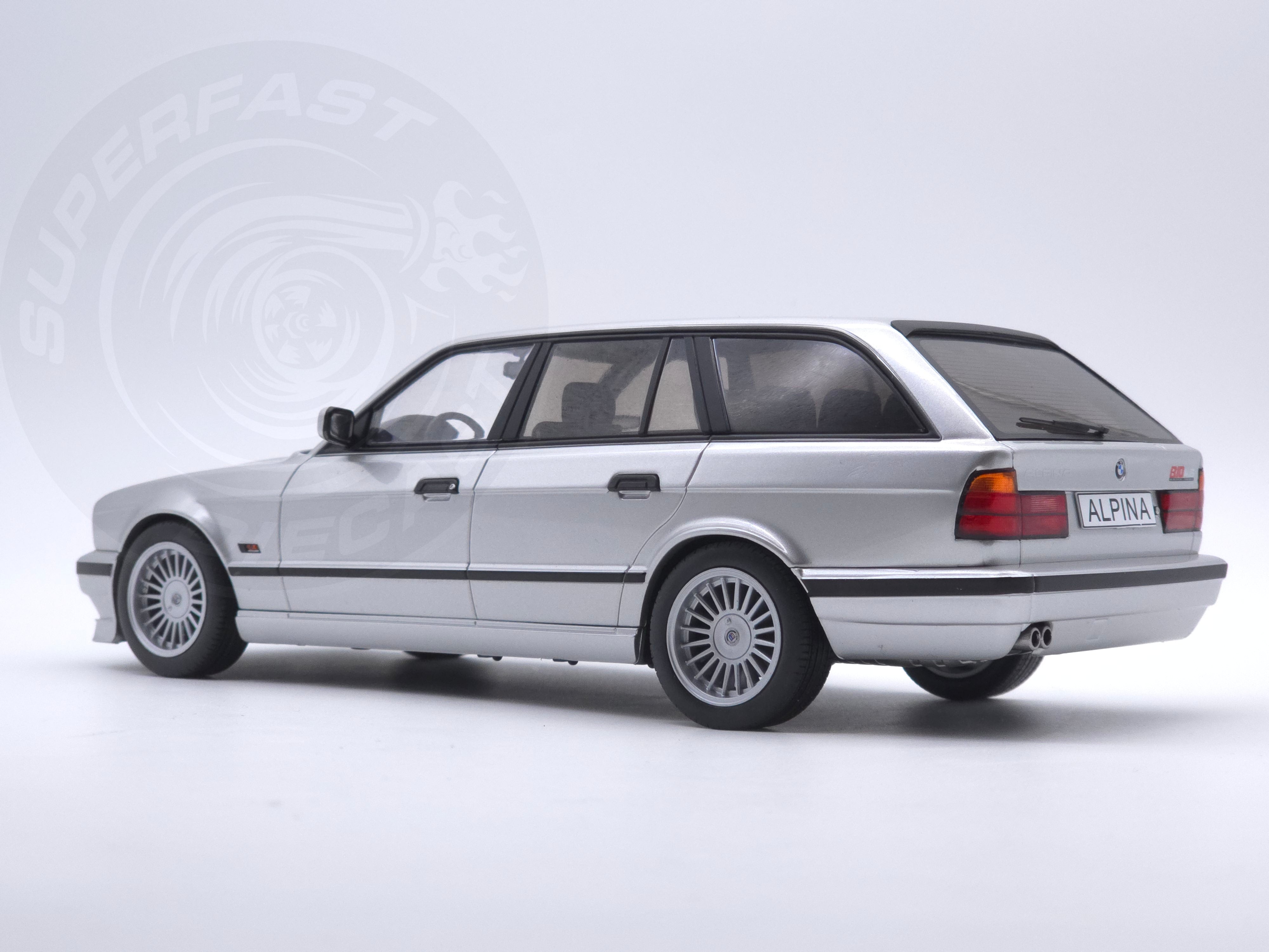 MCG 1:18 Scale Diecast Model Car - 1991 BMW Alpina B10 (E34) 4, 6 Touring, Silver - MCG18332