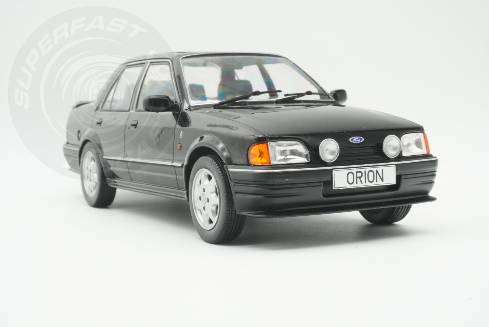 MCG 1:18 Scale Diecast - Ford Orion Mk II RHD with RS Bodykit, Black - MCG18649