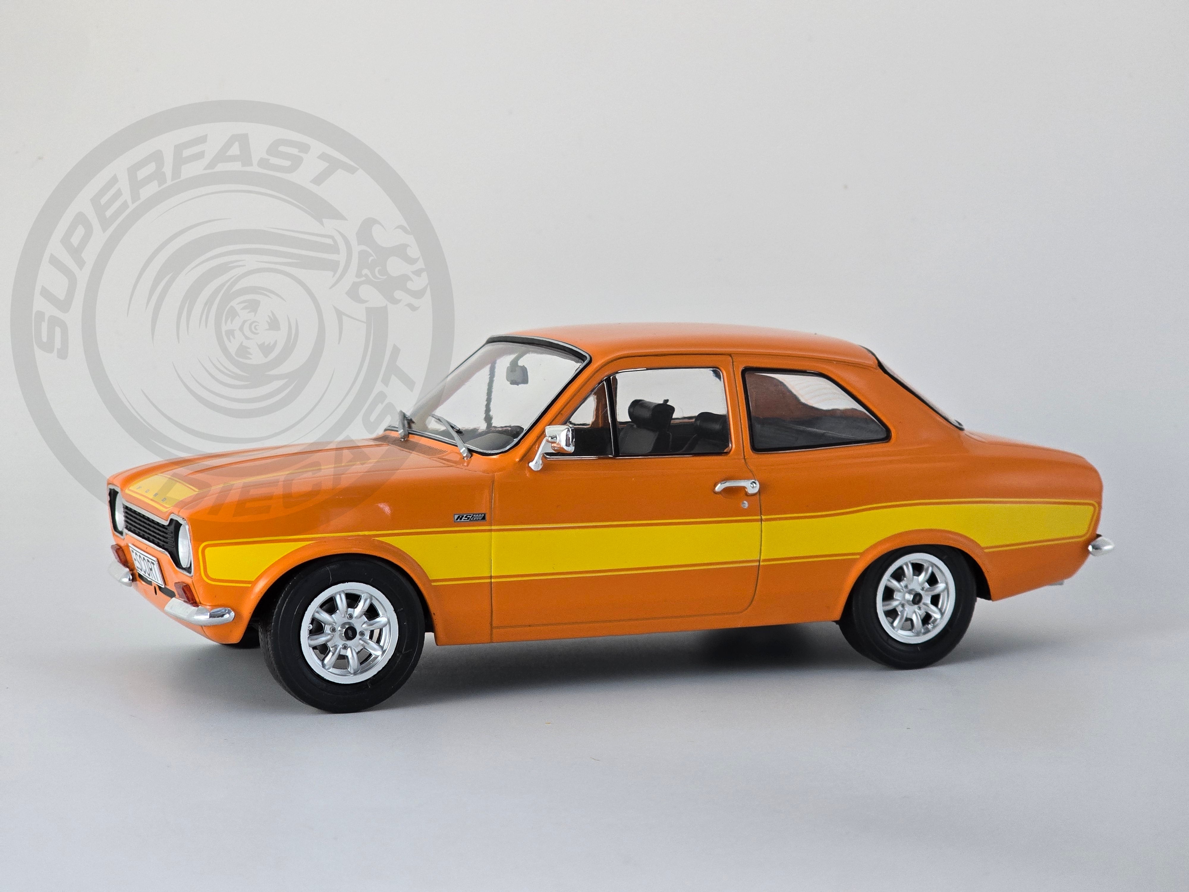 MCG 1:18 Scale Diecast Model Car - 1973 Ford Escort Mk1 RS2000 in Orange - LHD