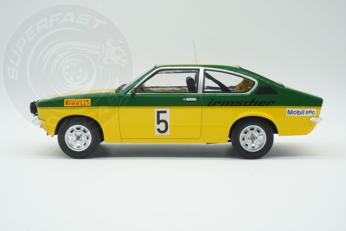 MCG 1:18 Diecast - Opel Kadett C Coupe GT/E, International Sachs Winter Rallye, 1976, #5, W.Smolej/C.Geistdörfer, - MCG18650R