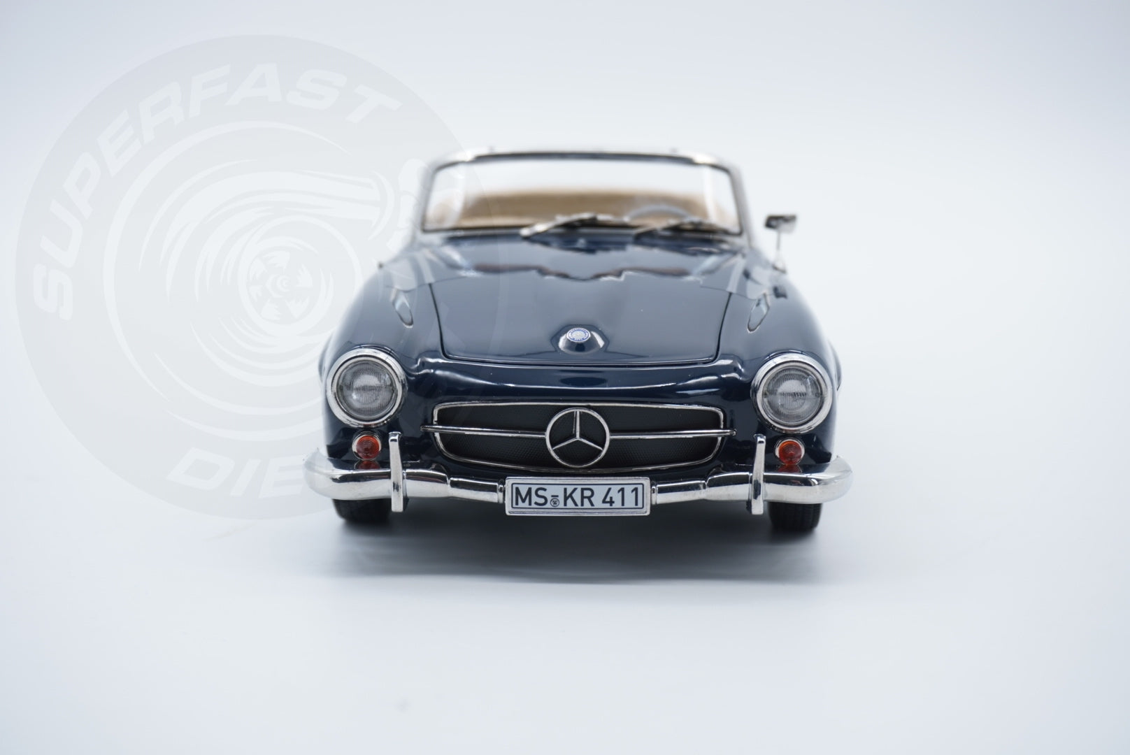 Norev 1:18 Scale Diecast Car - 1954 Mercedes Benz 190 SL, Middle Blue - 183403