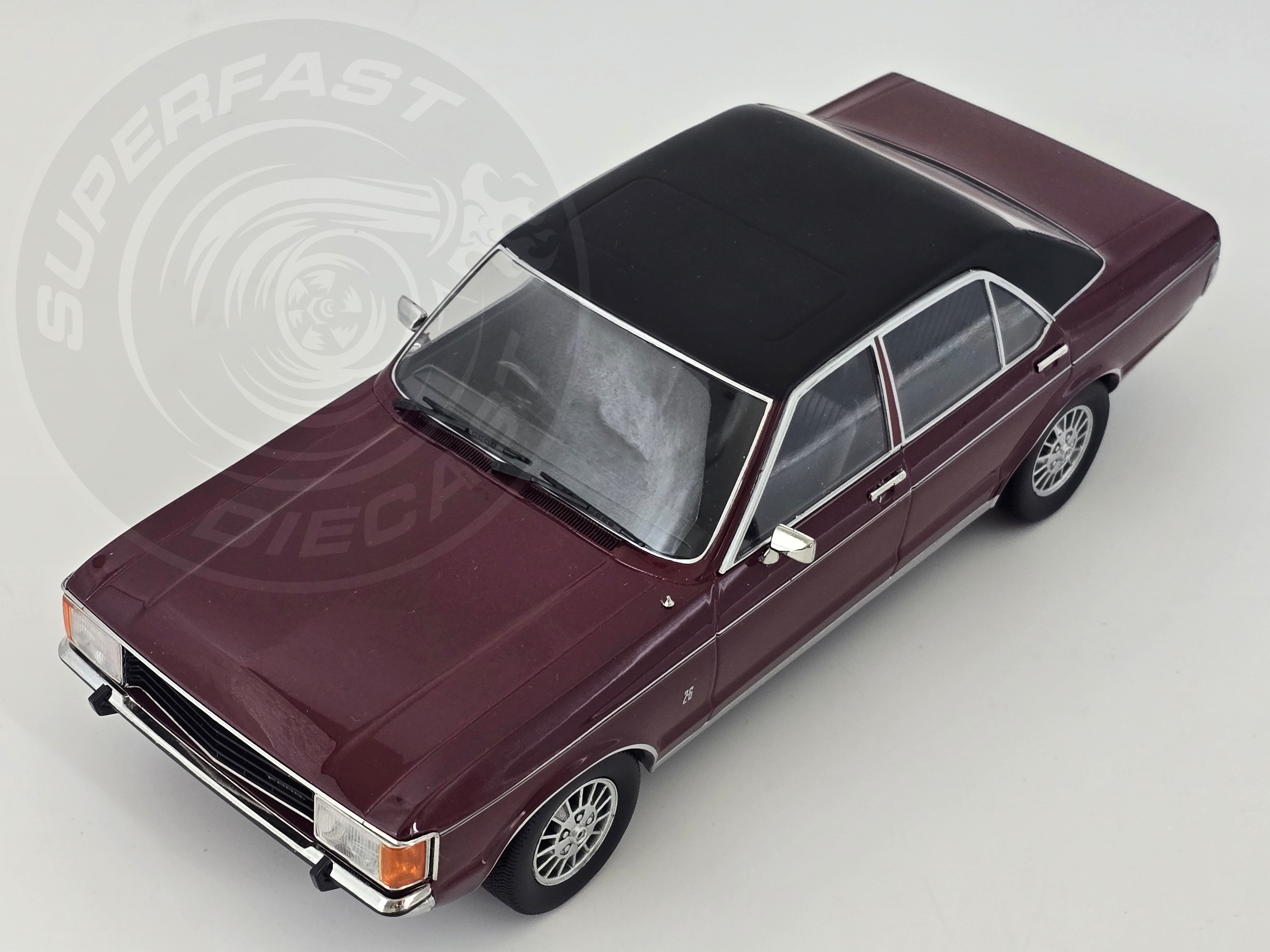 MCG 1:18 Scale Diecast - 1975 Ford Granada MK 1 GLS, Metallic Red (RHD) - UK Exclusive