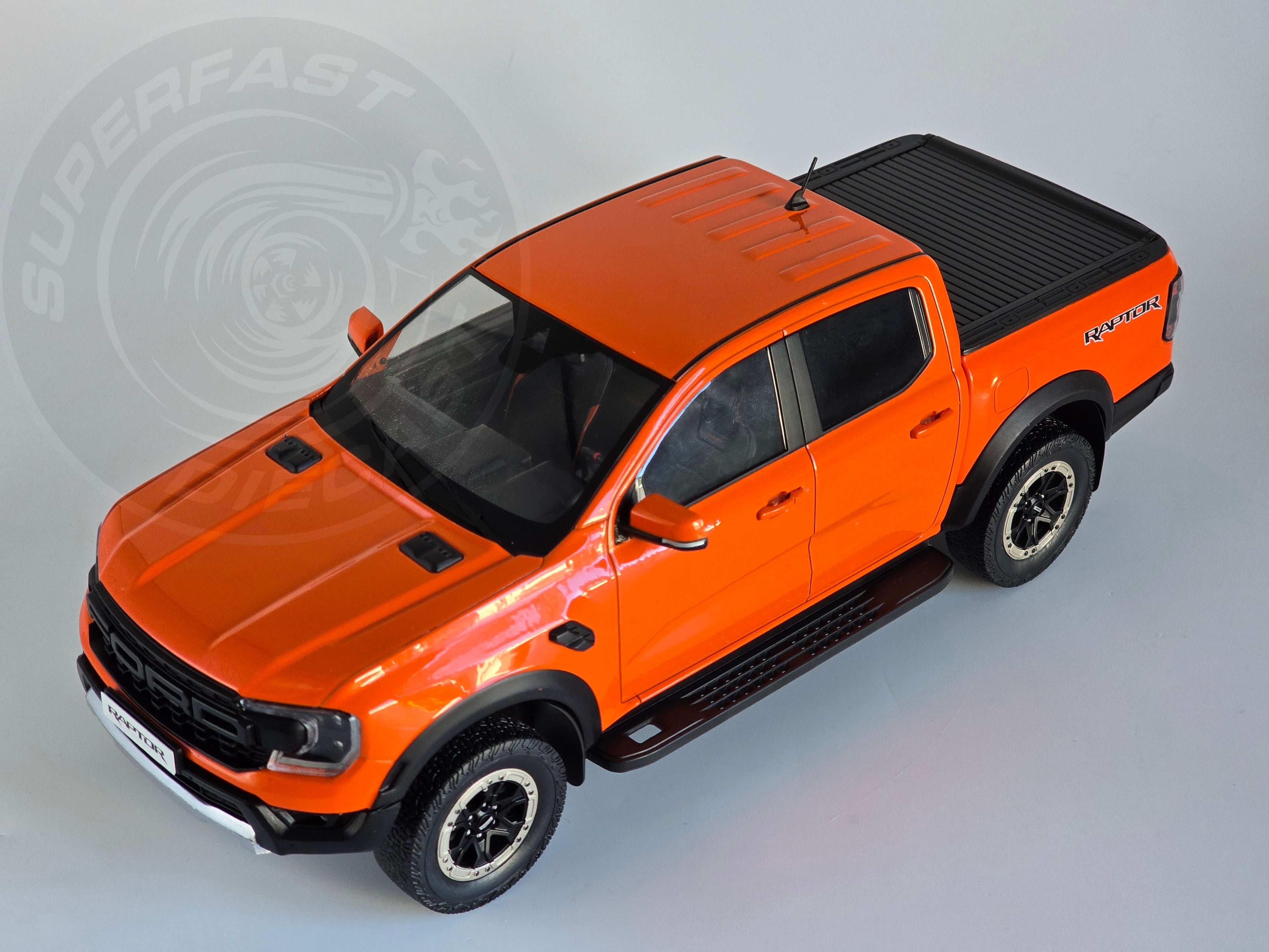 MCG 1:18 Scale Diecast Model Car - 2023 Ford Ranger Raptor, Orange