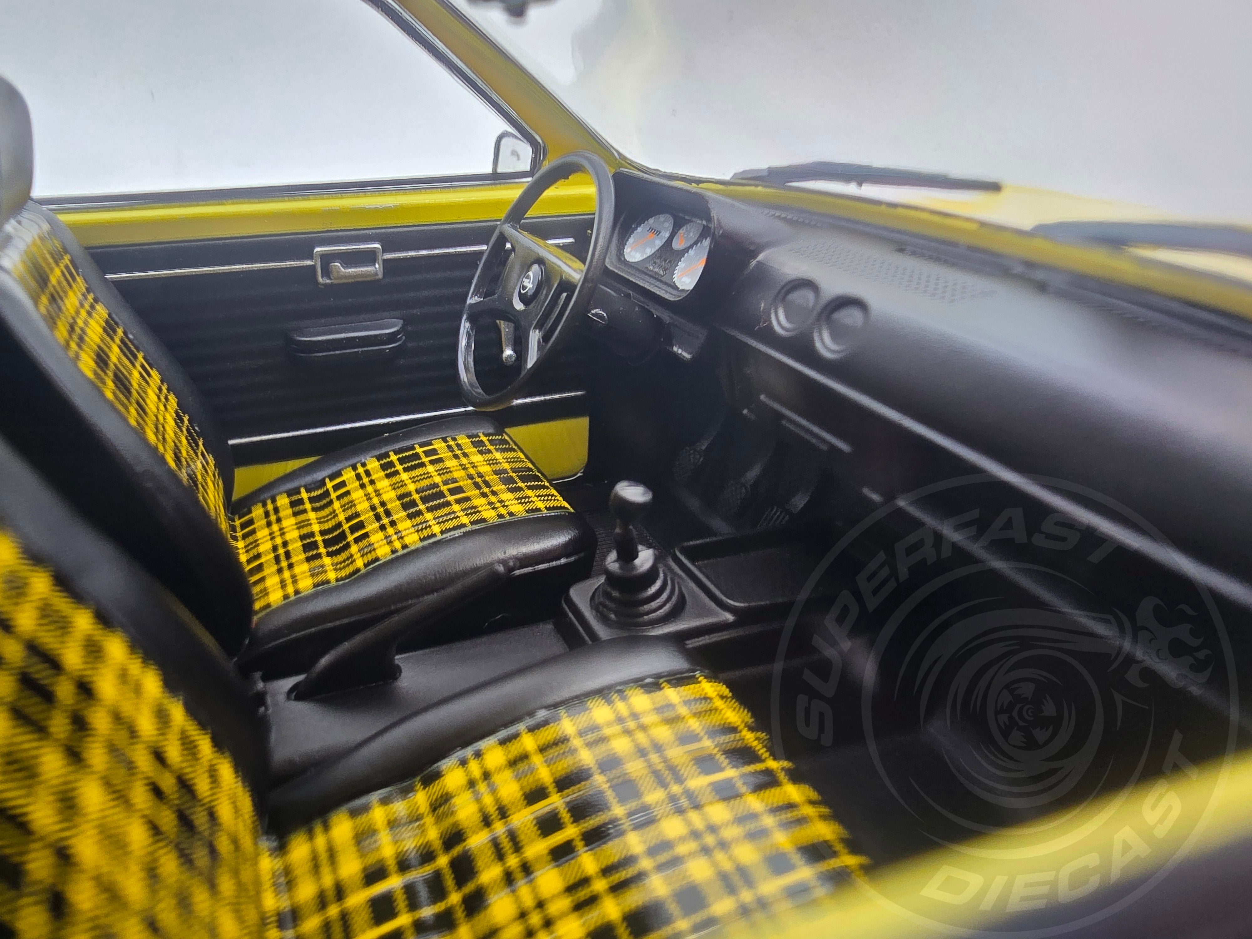 MCG 1:18 Scale Diecast - 1975 Opel Kadett C Coupe GTE in Yellow/Black - MCG18598