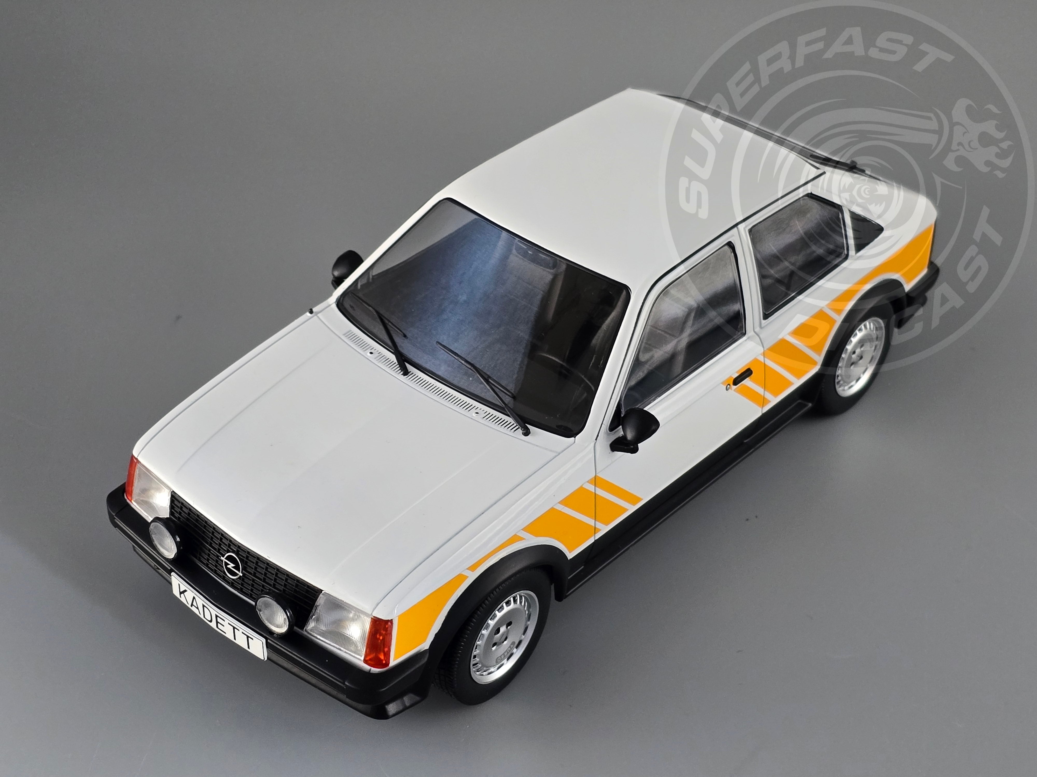 MCG 1:18 Scale Diecast Model Car - Opel Kadett D SR (Vauxhall Astra mk1) White/Yellow - MCG18534