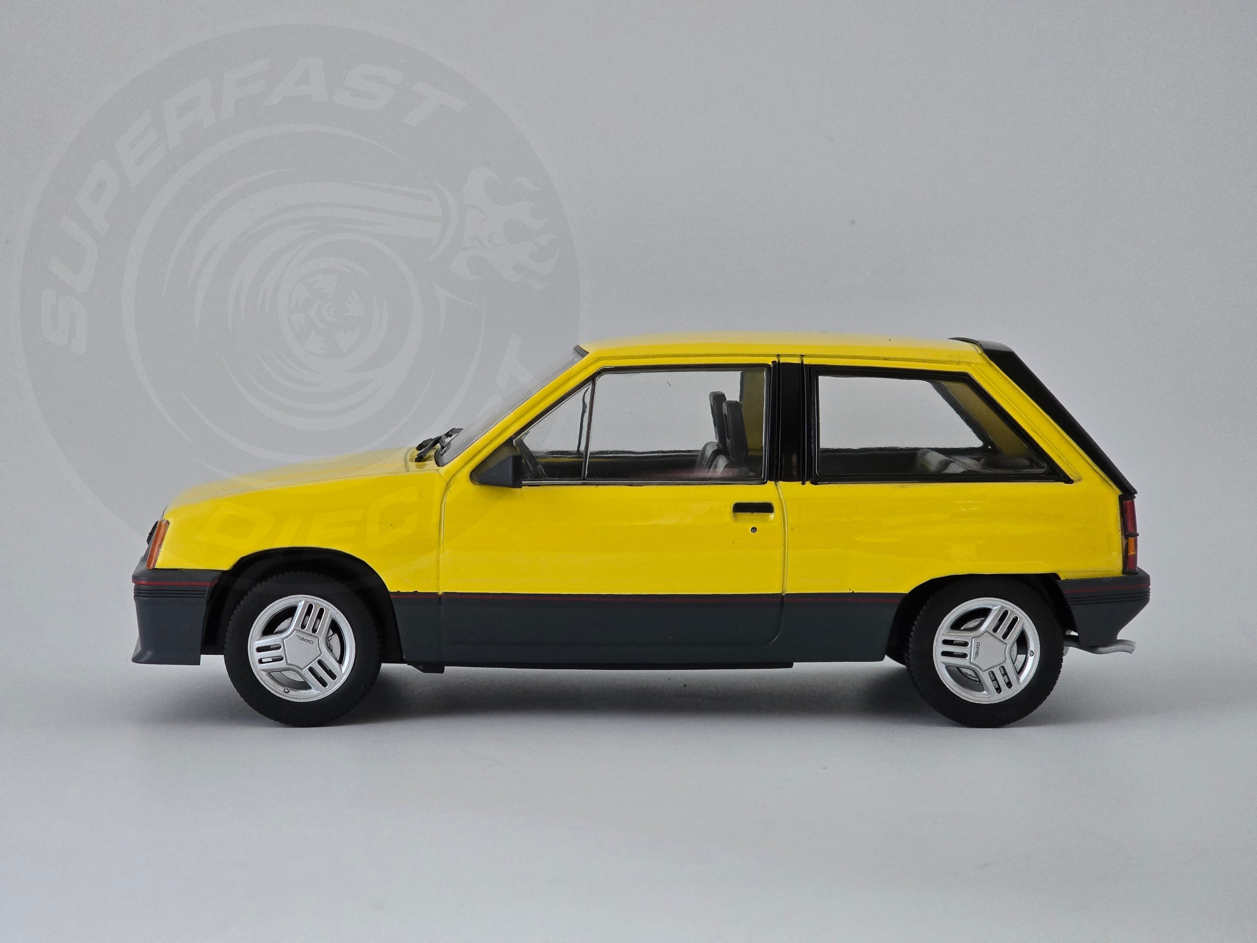 MCG 1:18 Scale Diecast - 1983 Opel Corsa A SR (Vauxhall Nova), Yellow - MCG18431