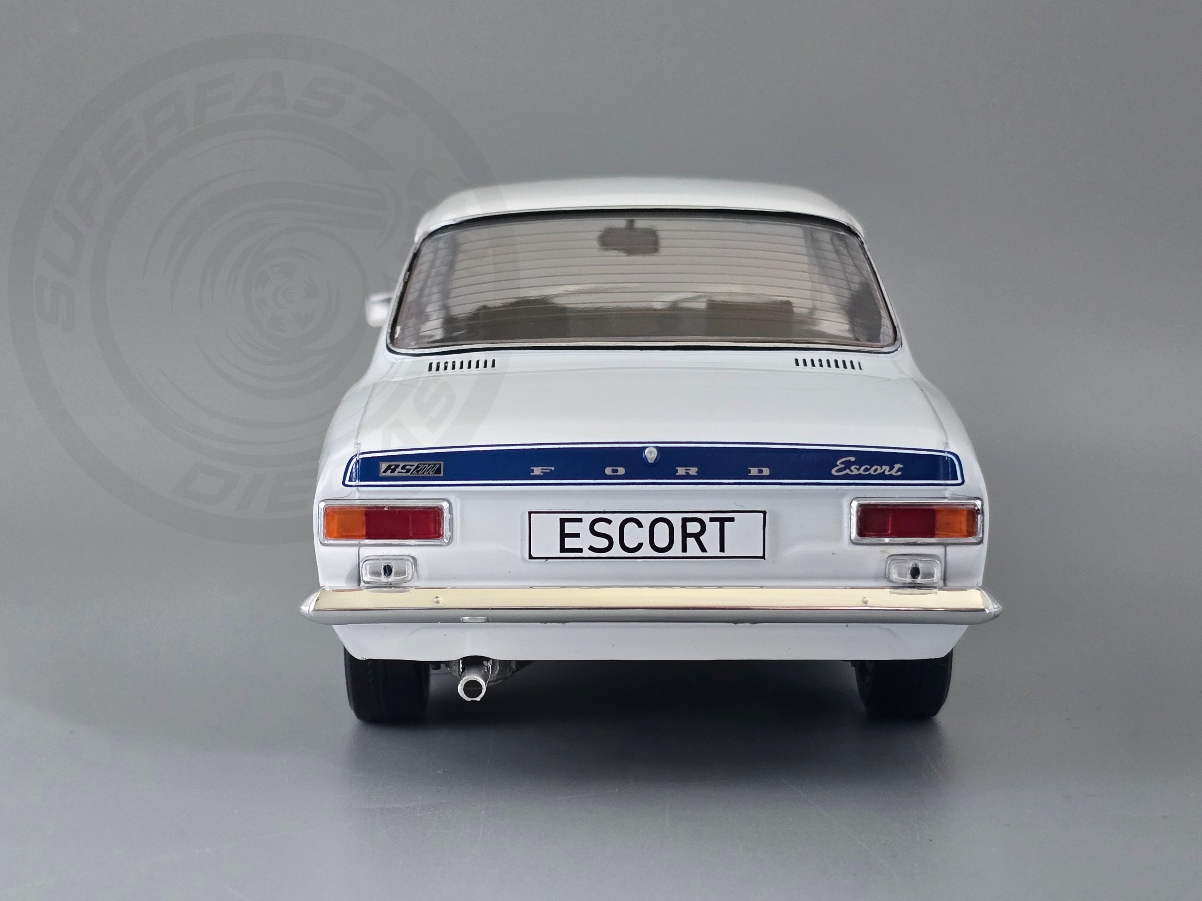 MCG 1:18 Scale Diecast Model Car - 1973 Ford Escort Mk1 RS2000 in White