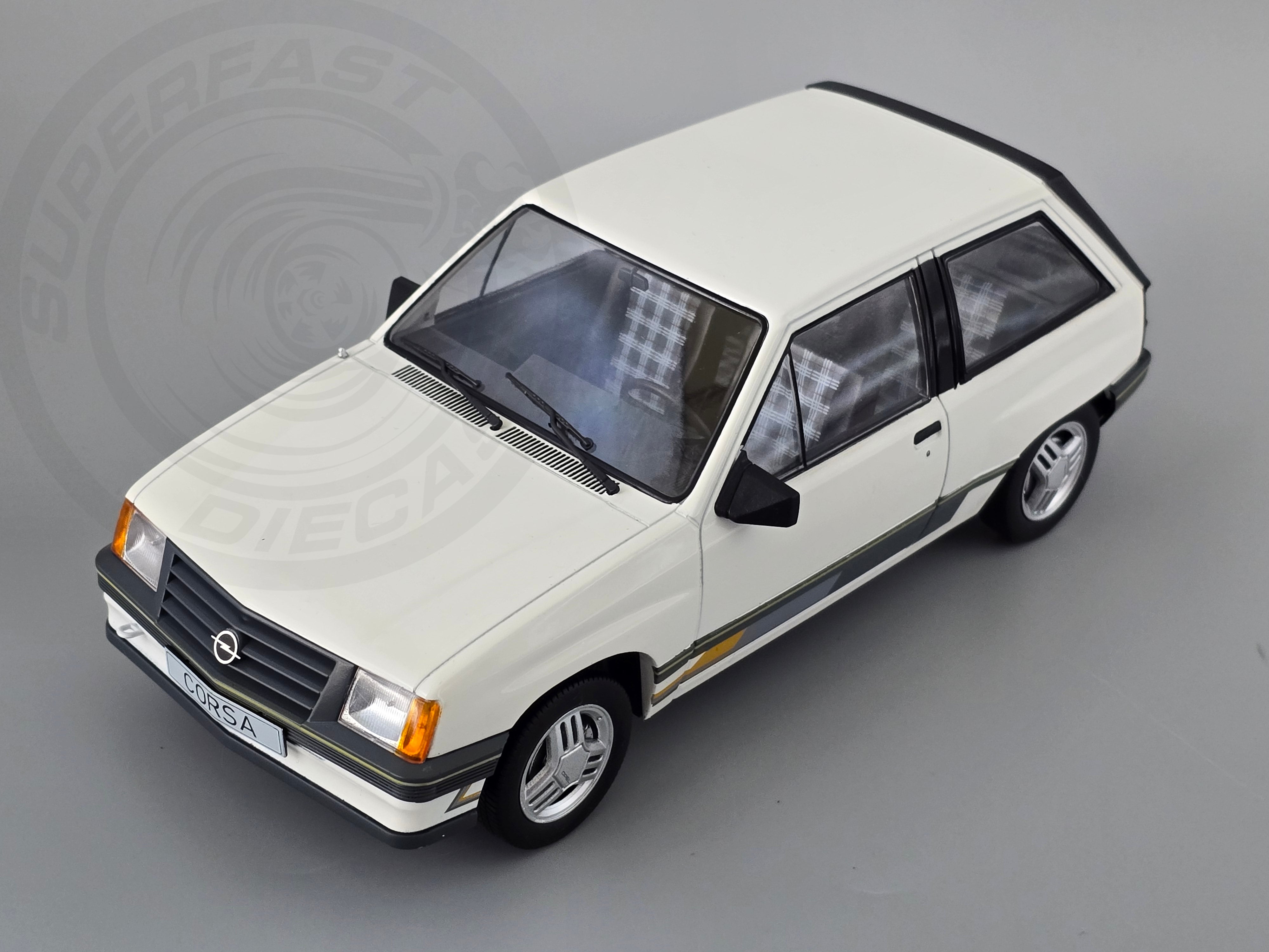 MCG 1:18 Scale Diecast - 1983 Opel Corsa A (Vauxhall Nova) Sprint, White - MCG18432