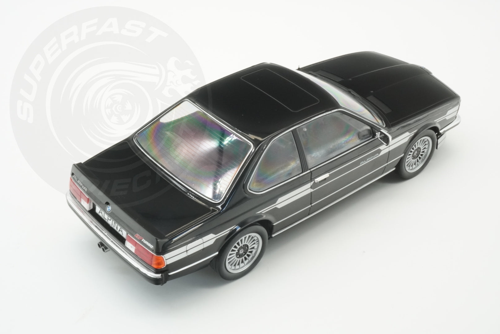 MCG 1:18 Scale Diecast Model Car - 1980 BMW Alpina B7 Turbo (E24), Black - MCG18235