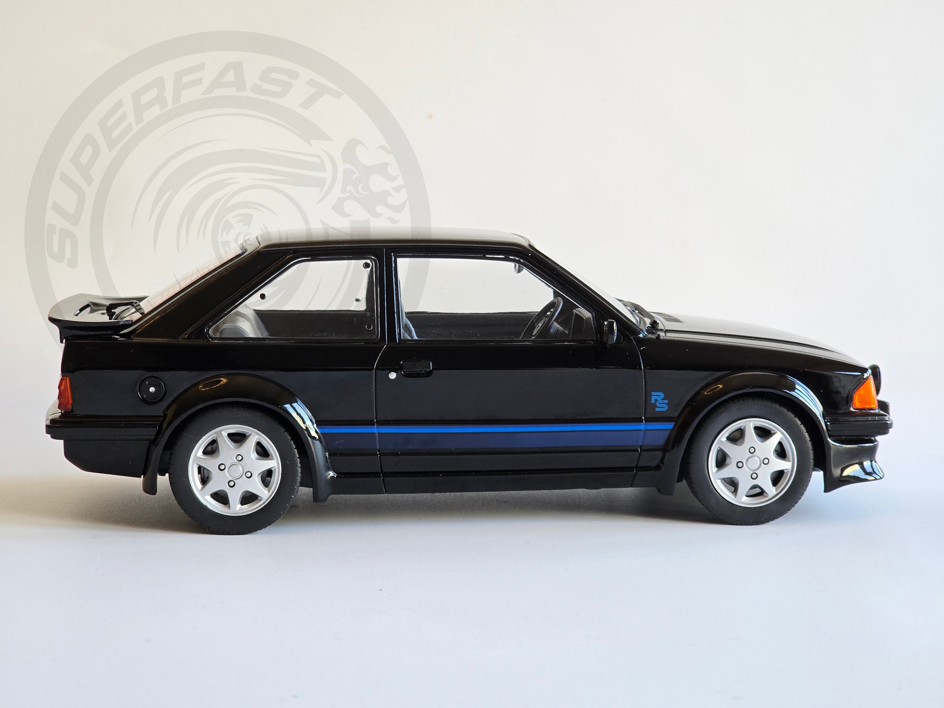 MCG 1:18 Scale Diecast Model Car - 1985 Ford Escort Mk3 RS Turbo (S1), Black - MCG18420