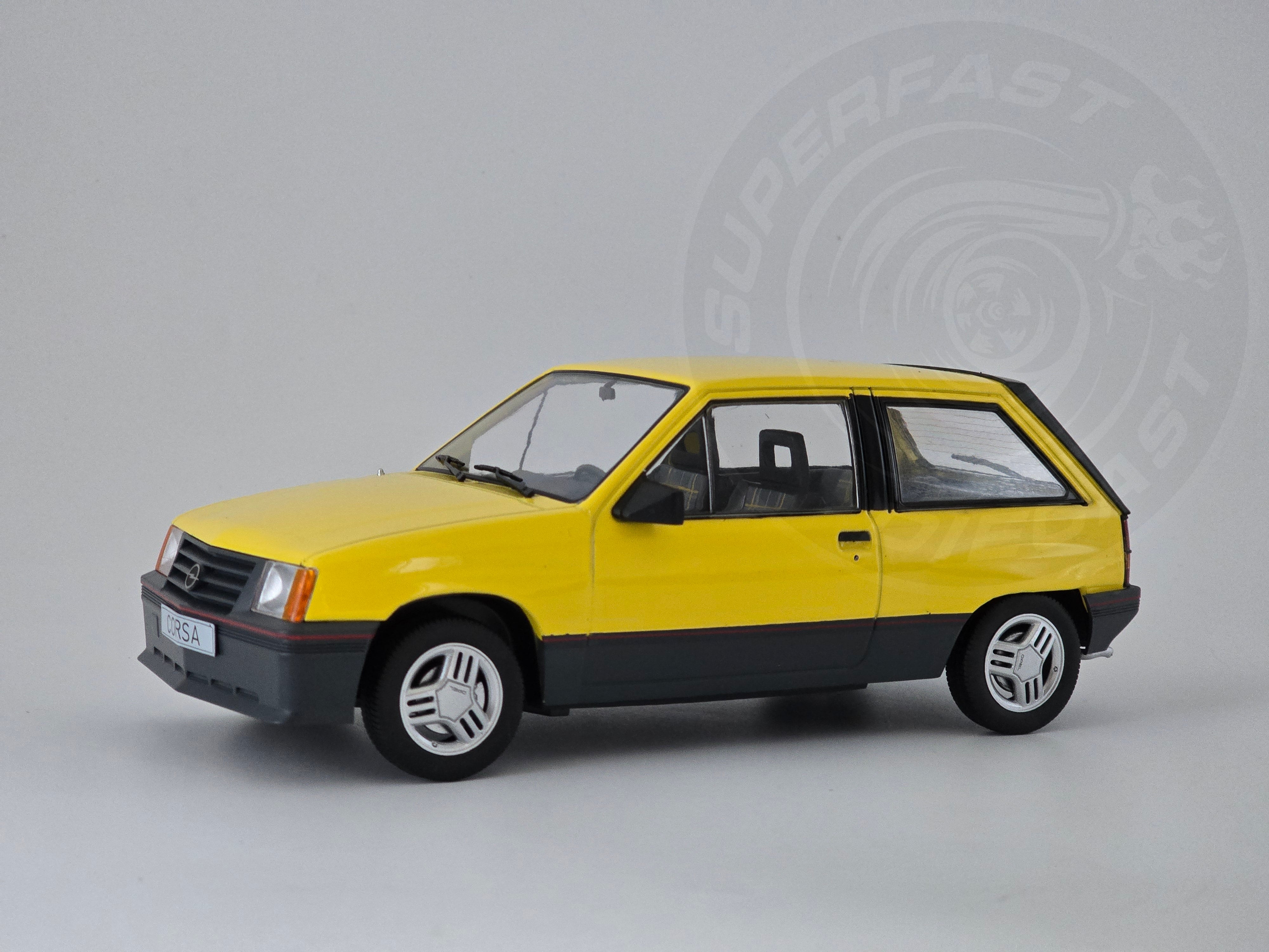 MCG 1:18 Scale Diecast - 1983 Opel Corsa A SR (Vauxhall Nova), Yellow - MCG18431