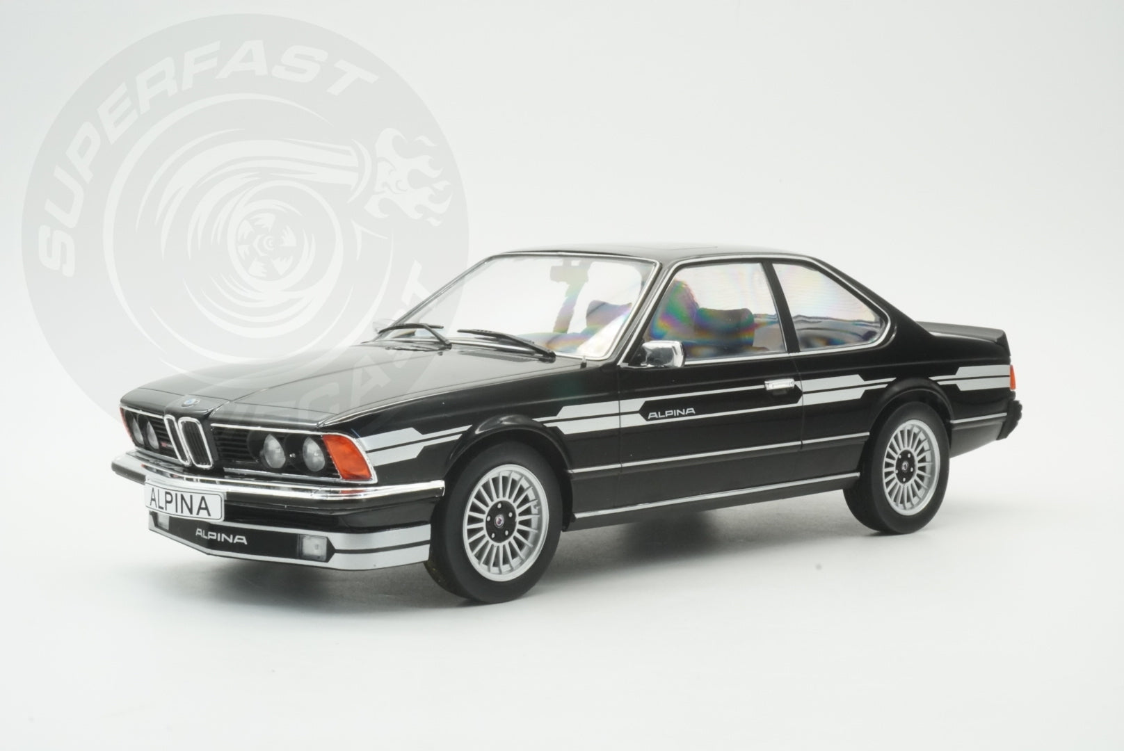 MCG 1:18 Scale Diecast Model Car - 1980 BMW Alpina B7 Turbo (E24), Black - MCG18235