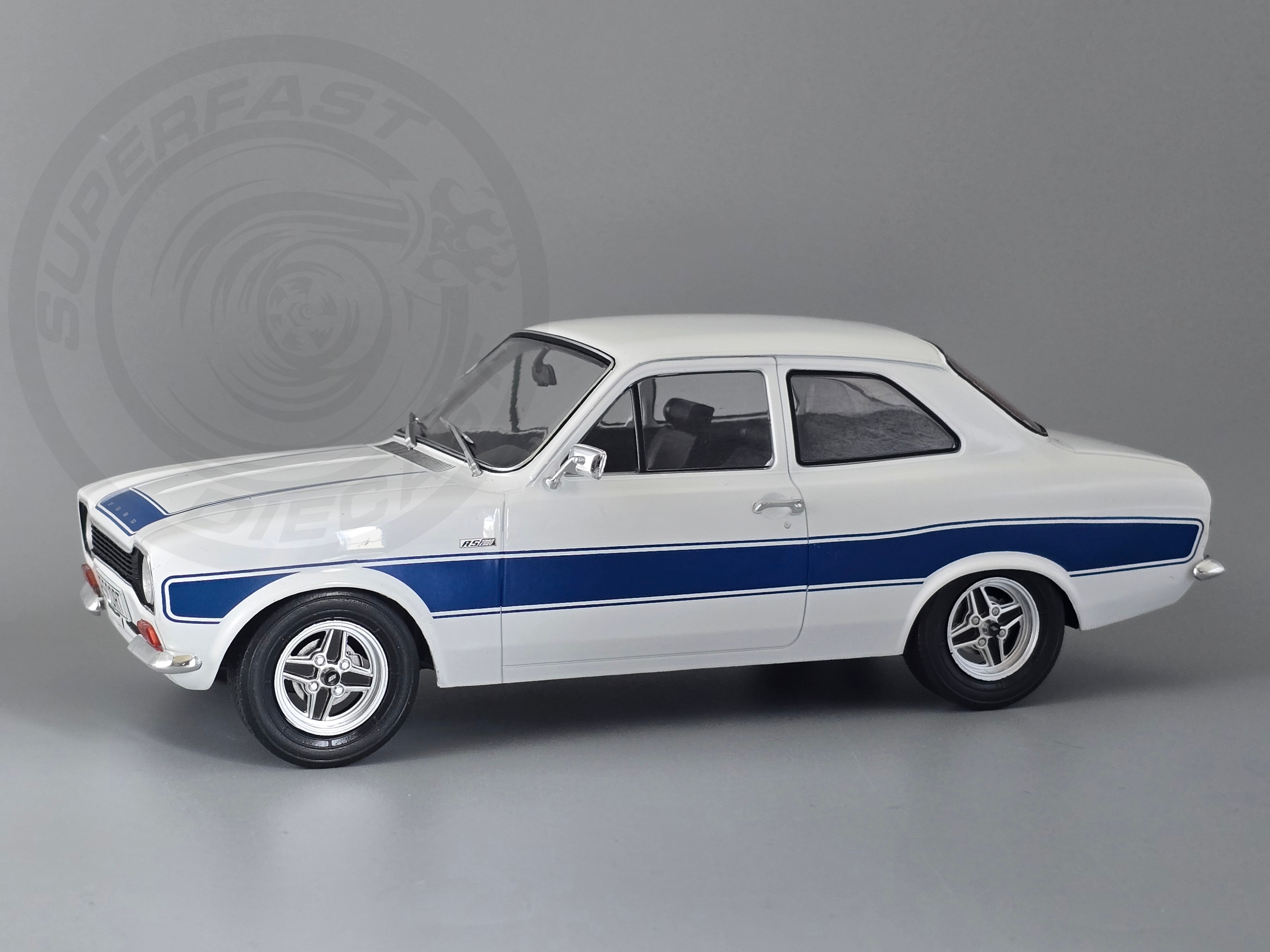MCG 1:18 Scale Diecast Model Car - 1973 Ford Escort Mk1 RS2000 in White
