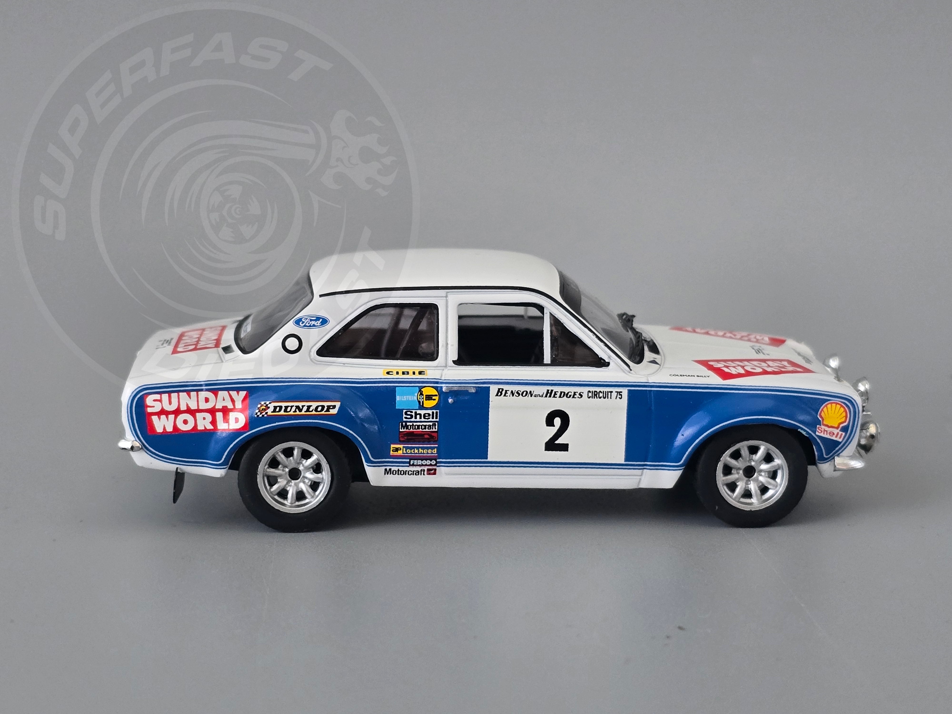 IXO 1:43 Scale Diecast - Ford Escort Mk1 RS 1600 #2 B.Coleman - P.Phelan Circuit of Ireland 1975 - RAC438.22
