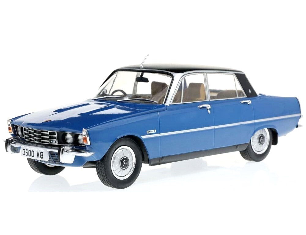 MCG 1:18 Scale Diecast Model Car - Rover 3500 (P6) Blue/Matt Black