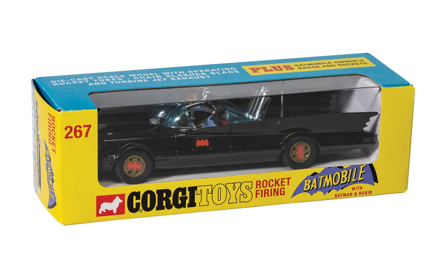 Corgi Model Club 1:46 - Batmobile with Batman and Robin, Black, RT26701