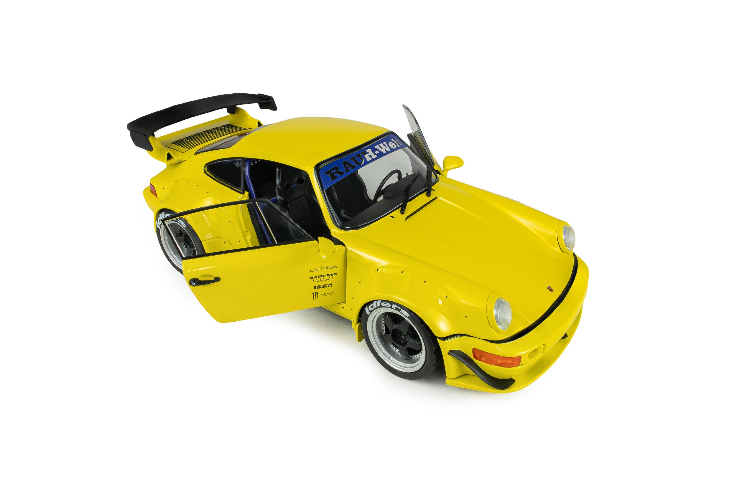 SOLIDO 1:18 Scale Diecast - 2023 Porsche 911 RWB Natalie, Yellow - S1807518