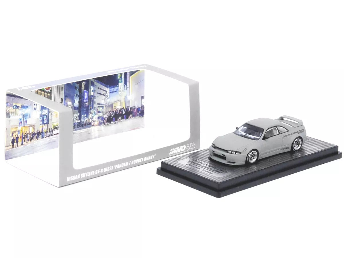 INNO64 1:64 Nissan Skyline GT-R (R33) Pandem / Rocket Bunny, Cement Grey Matte - IN64-R33P-CGM