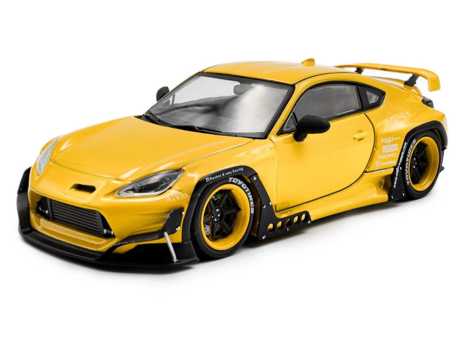 SOLIDO 1:43 Diecast, 2022 PANDEM TOYOTA GR86 ROCKET BUNNY, YELLOW - S4315101