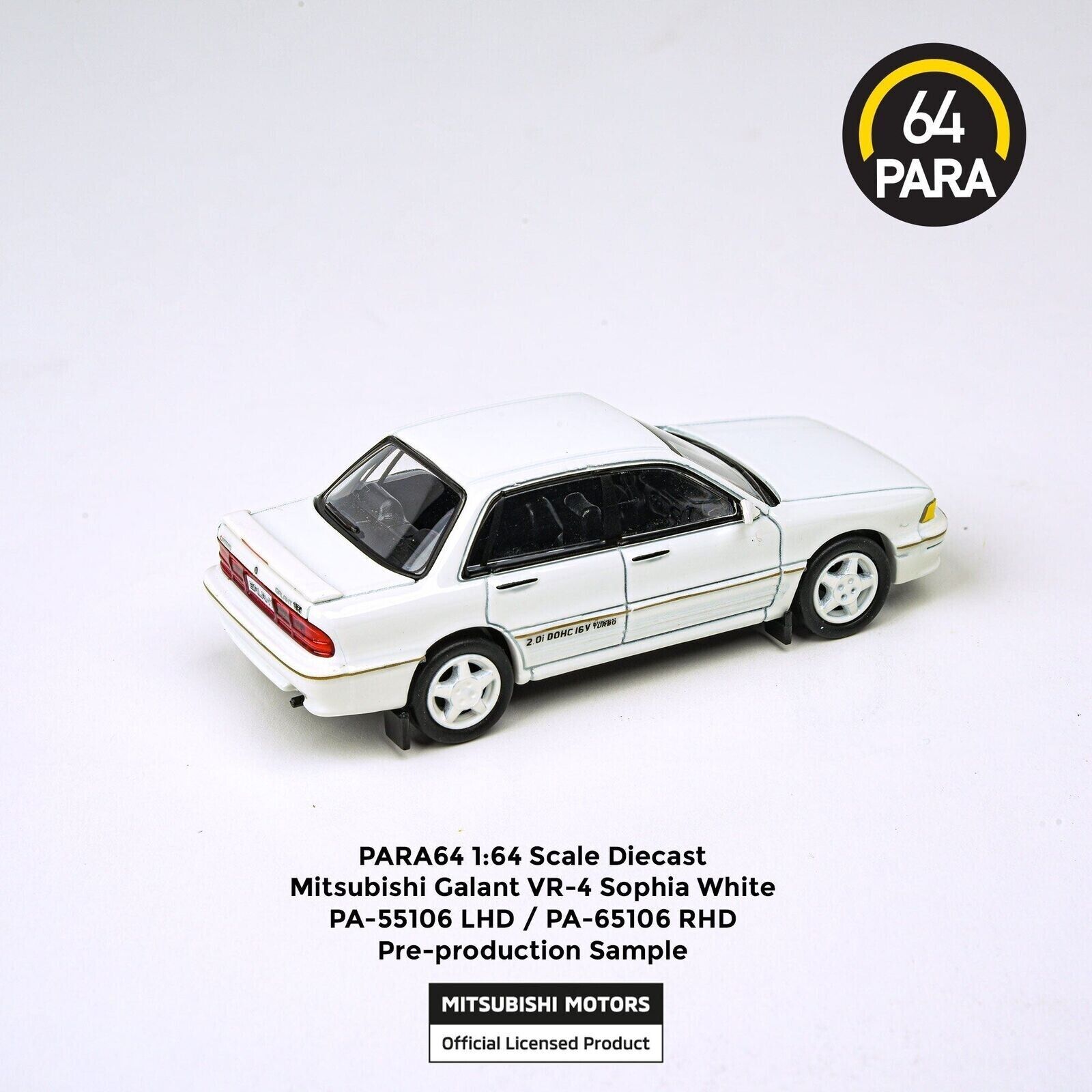 PARA64 1:64 Scale Diecast Model Car - Mitsubishi Galant VR-r Sophia White (RHD)