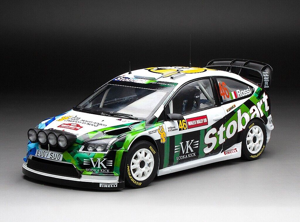SunStar 1:18 Ford Focus RS WRC07 – #46 V.Rossi/C.Cassina – 2008 Wales Rally GB, Stobart
