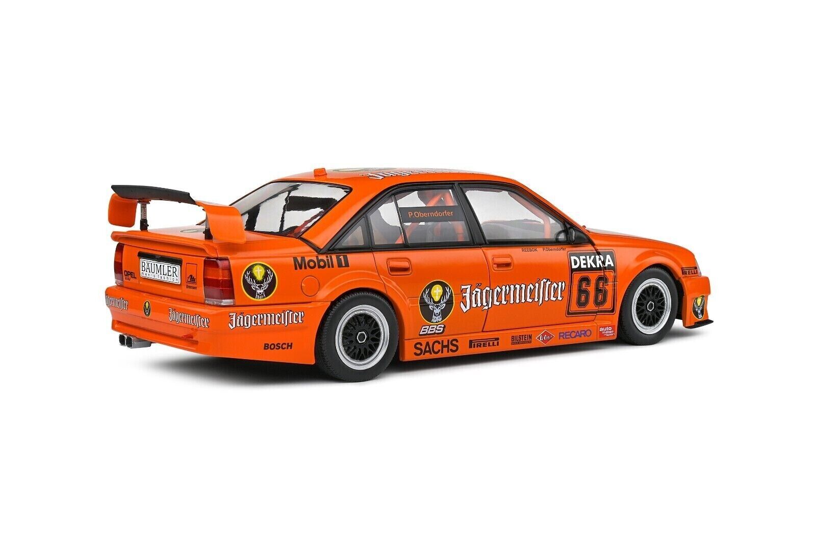 SOLIDO 1:18 Scale Diecast Model, 1991 Opel Omega Evolution 500 No 66 DTM Orange