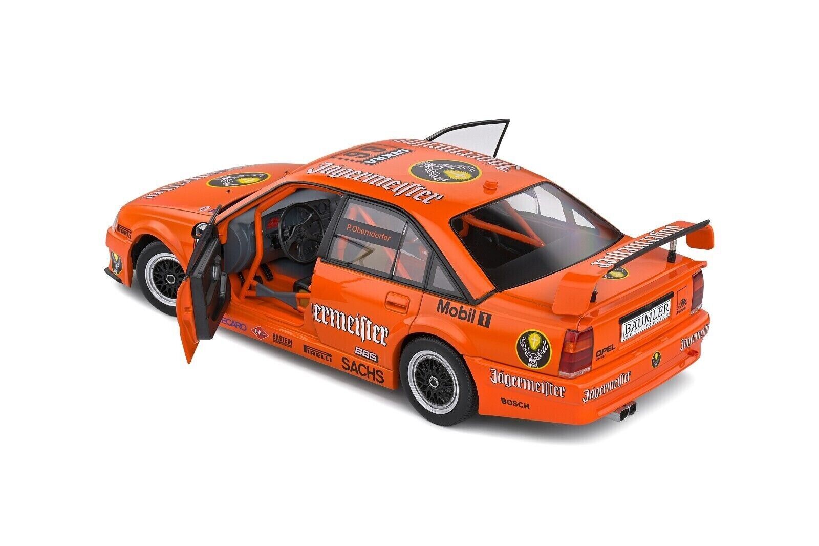 SOLIDO 1:18 Scale Diecast Model, 1991 Opel Omega Evolution 500 No 66 DTM Orange