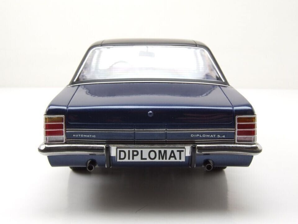 MCG 1:18 Scale Diecast Model Car - 1972 Opel Diplomat B 5.4L Automatic, Blue - MCG18336