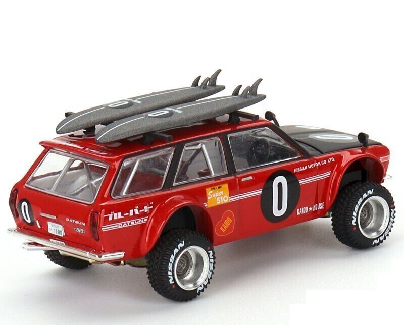 Mini GT 1:64 Datsun KAIDO 510 Wagon 4x4 GT Surf Safari RS V2, Red - KHMG054