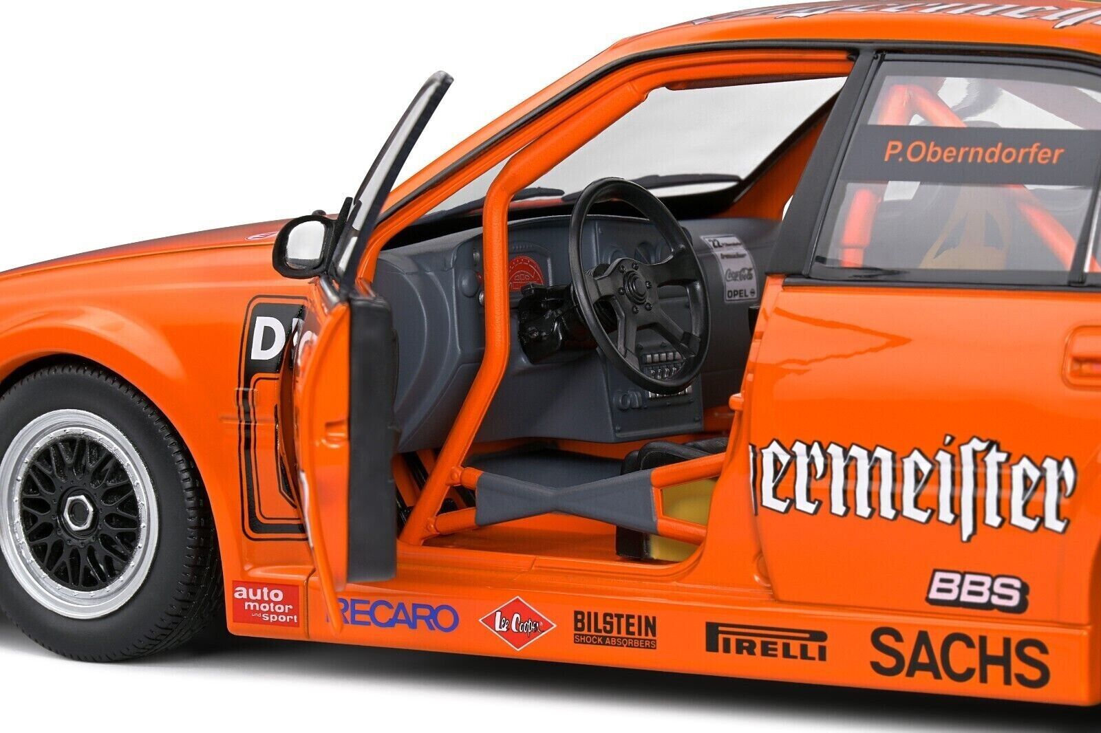 SOLIDO 1:18 Scale Diecast Model, 1991 Opel Omega Evolution 500 No 66 DTM Orange