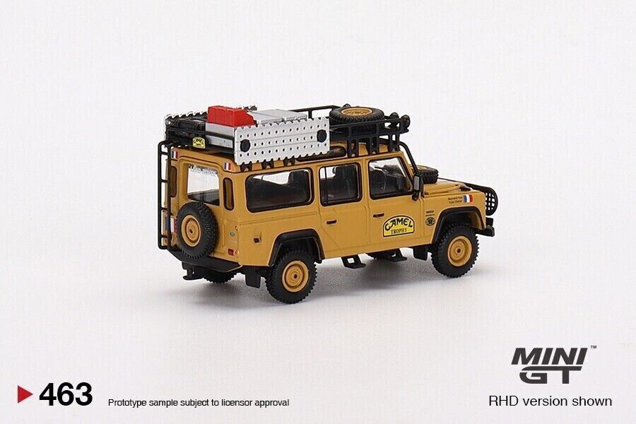 Mini GT 1:64 Diecast Car Land Rover Defender 110 1989 Camel Trophy Team France