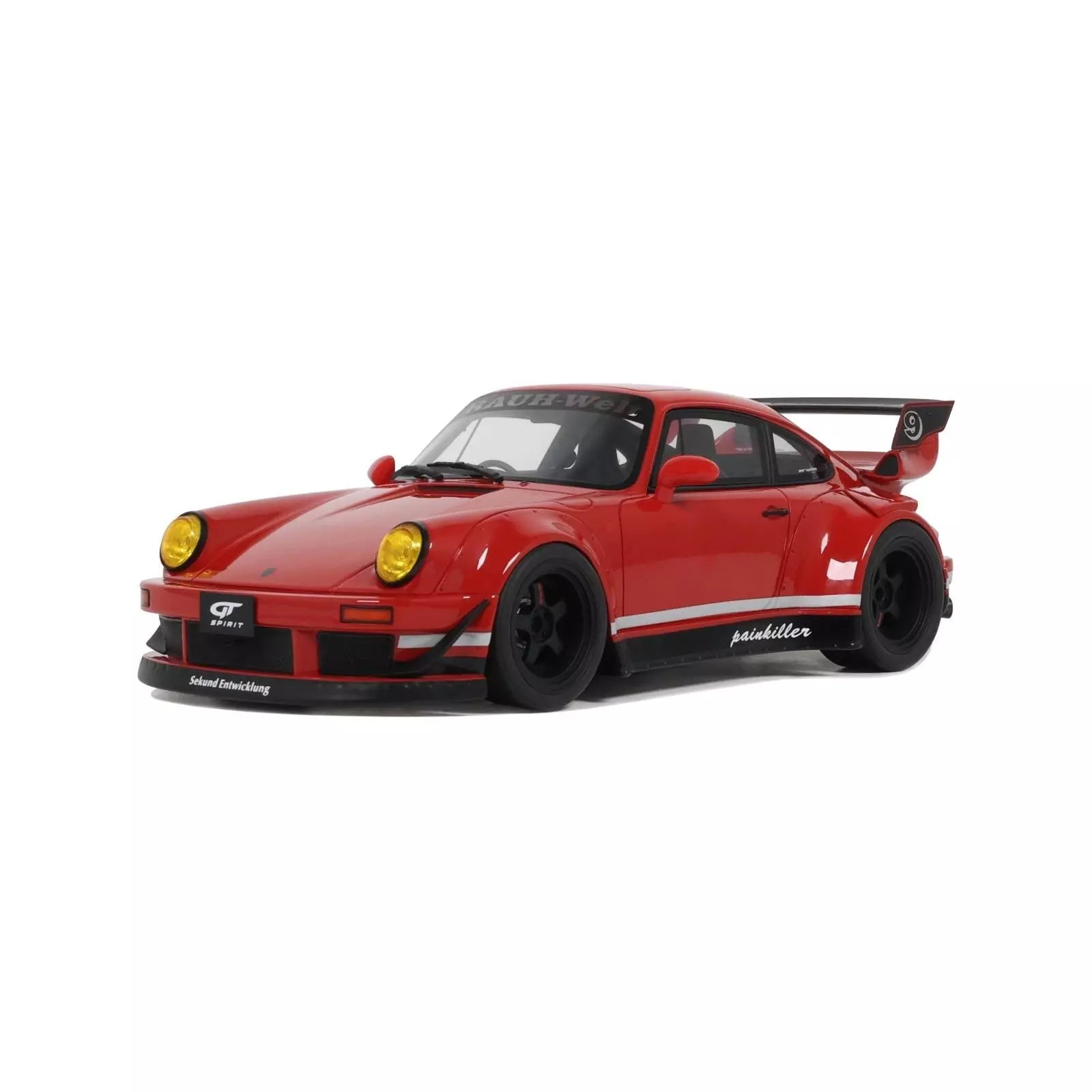 GT Spirit 1:18 Scale Resin Model - Porsche 911 (930) RWB Painkiller, Indian Red - GT449