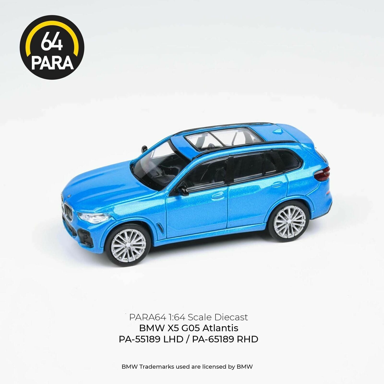 PARA64 1:64 Scale Diecast Model Car - BMW X5 in Atlantis Blue - RHD