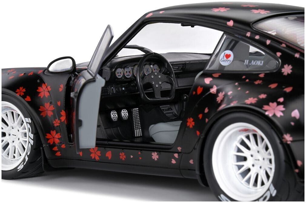 SOLIDO 1:18 Scale Diecast Model, Porsche 911 RWB Bodykit Aoki, Black 2021
