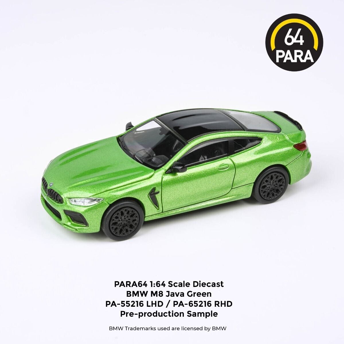 PARA64 1:64 Scale Diecast Model Car - BMW M8 Coupe in Java Green - LHD